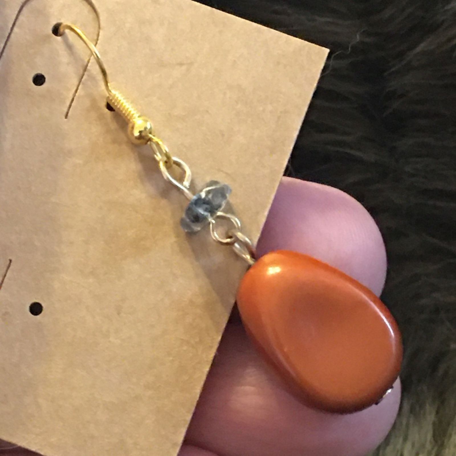 Jewelry Cognac resin bead dangle style earrings Size ONE SIZE - 3 Thumbnail