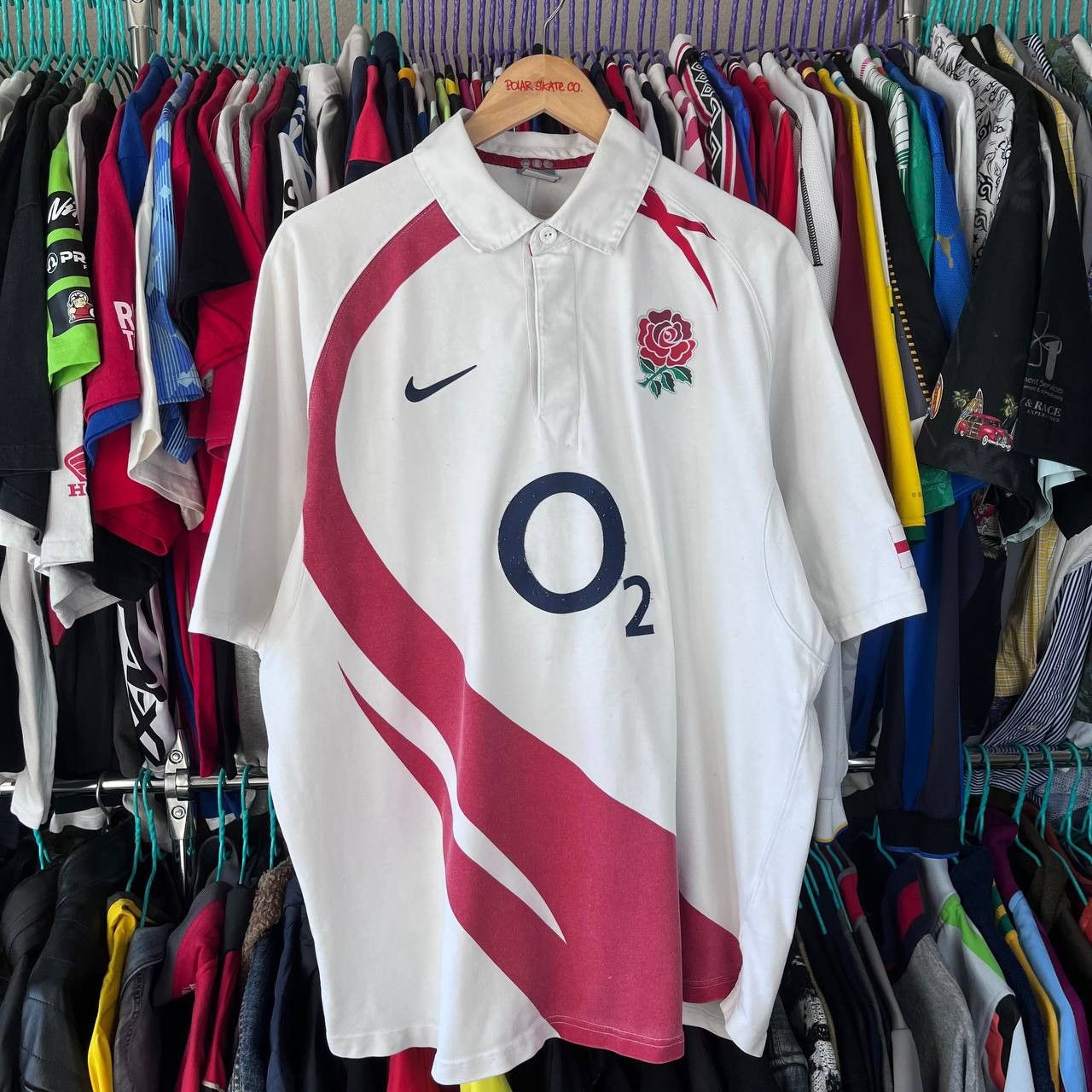 Nike NIke England Rugby World Cup 2007 Jersey Polo Tshirt Size US XXL / EU 58 / 5 - 1 Thumbnail
