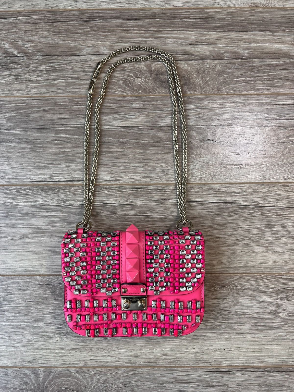 Valentino Valentino Garavani Rockstud Spike Crystal Shoulder Bag Size ONE SIZE - 1 Thumbnail