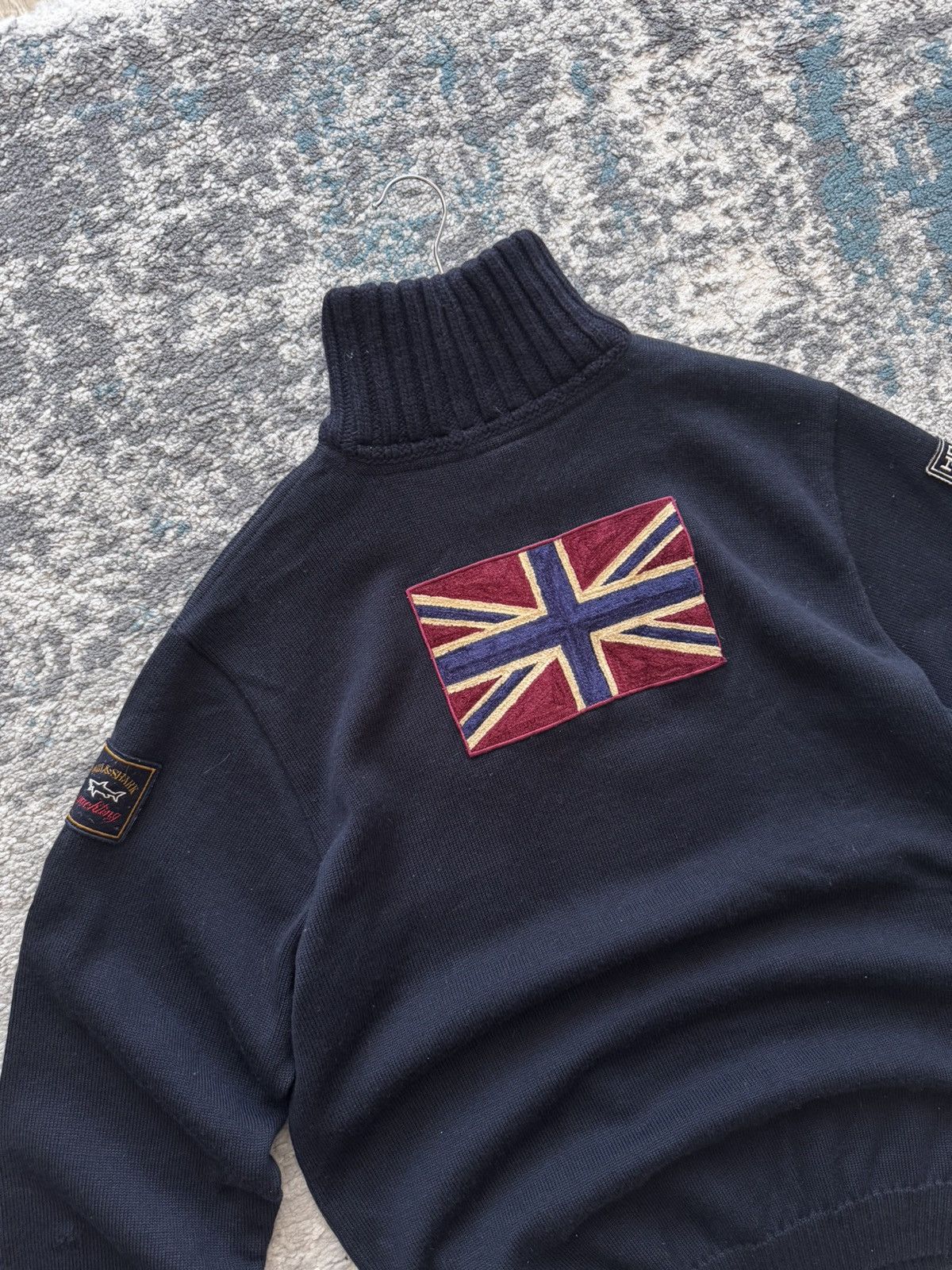 Paul & Shark Vintage Paul Shark Yachting HR-34 Great Britian Flag Sweater Size US XL / EU 56 / 4 - 9 Thumbnail