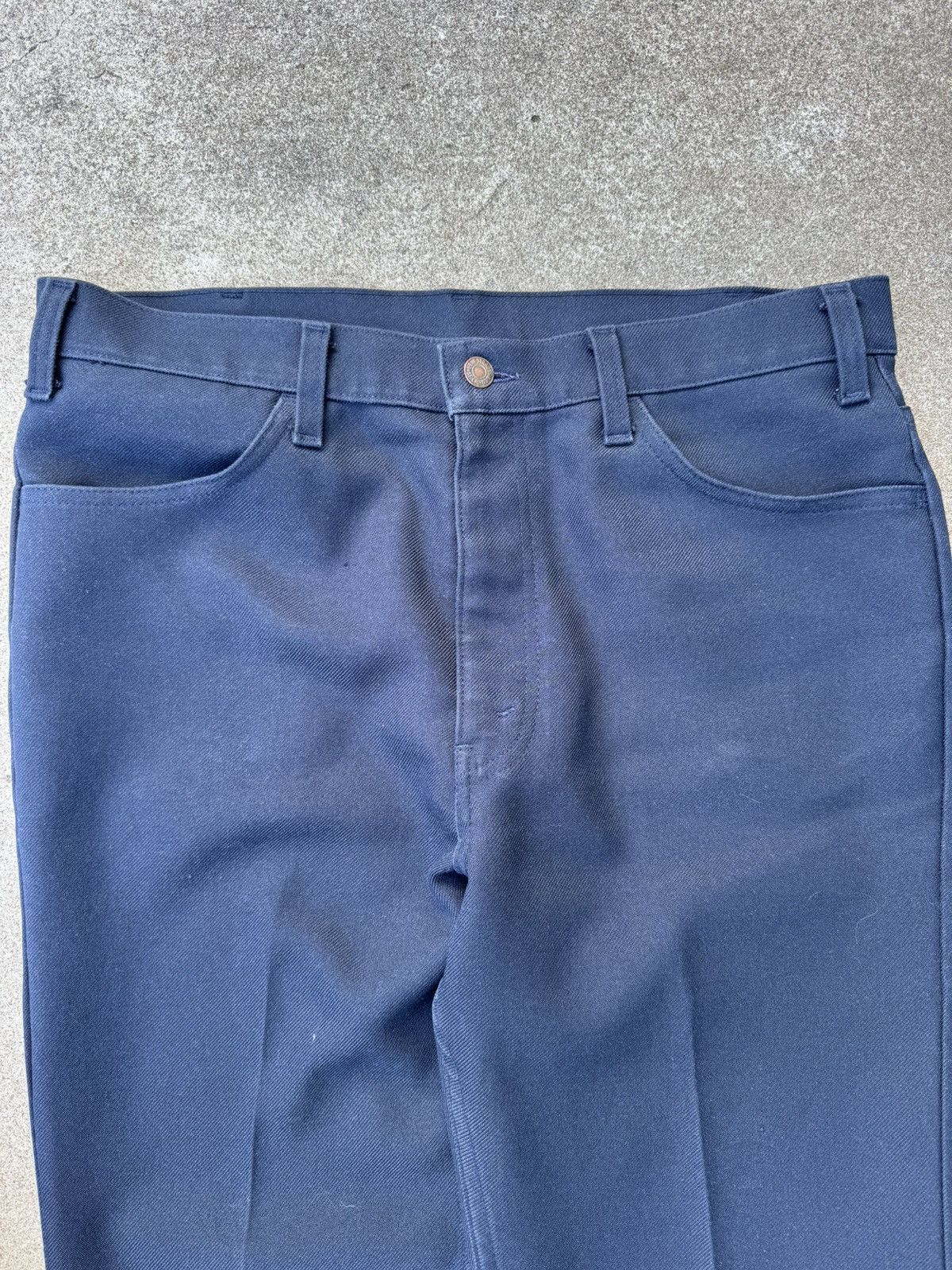 Levi's Vtg 70’s Levi’s 517 Flare Bootcut Polyester Navy Pants 35x30 Size US 35 - 5 Thumbnail