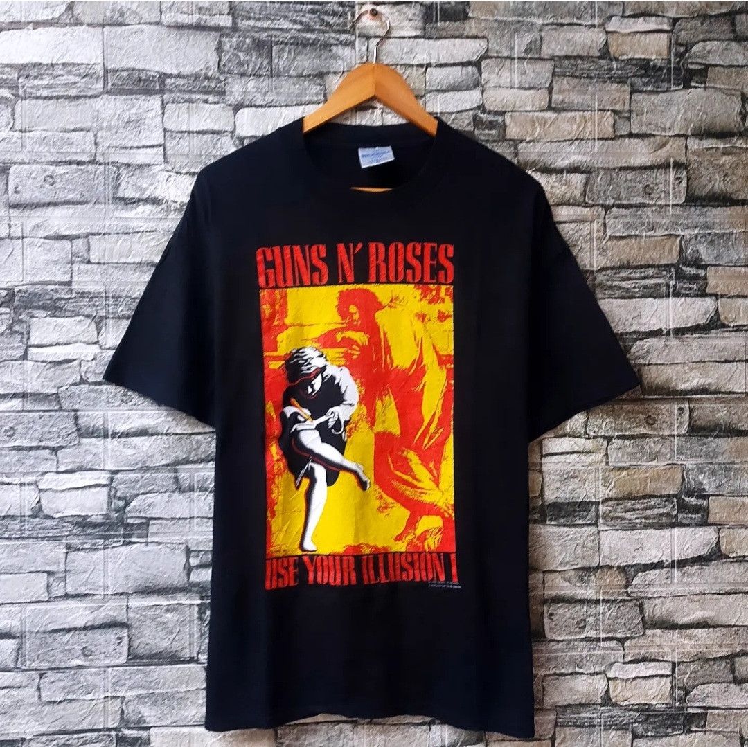 Band Tees Vintage 90's Guns N Roses Use Your Illusion Tour 1991-1992 Size US L / EU 52-54 / 3 - 1 Thumbnail