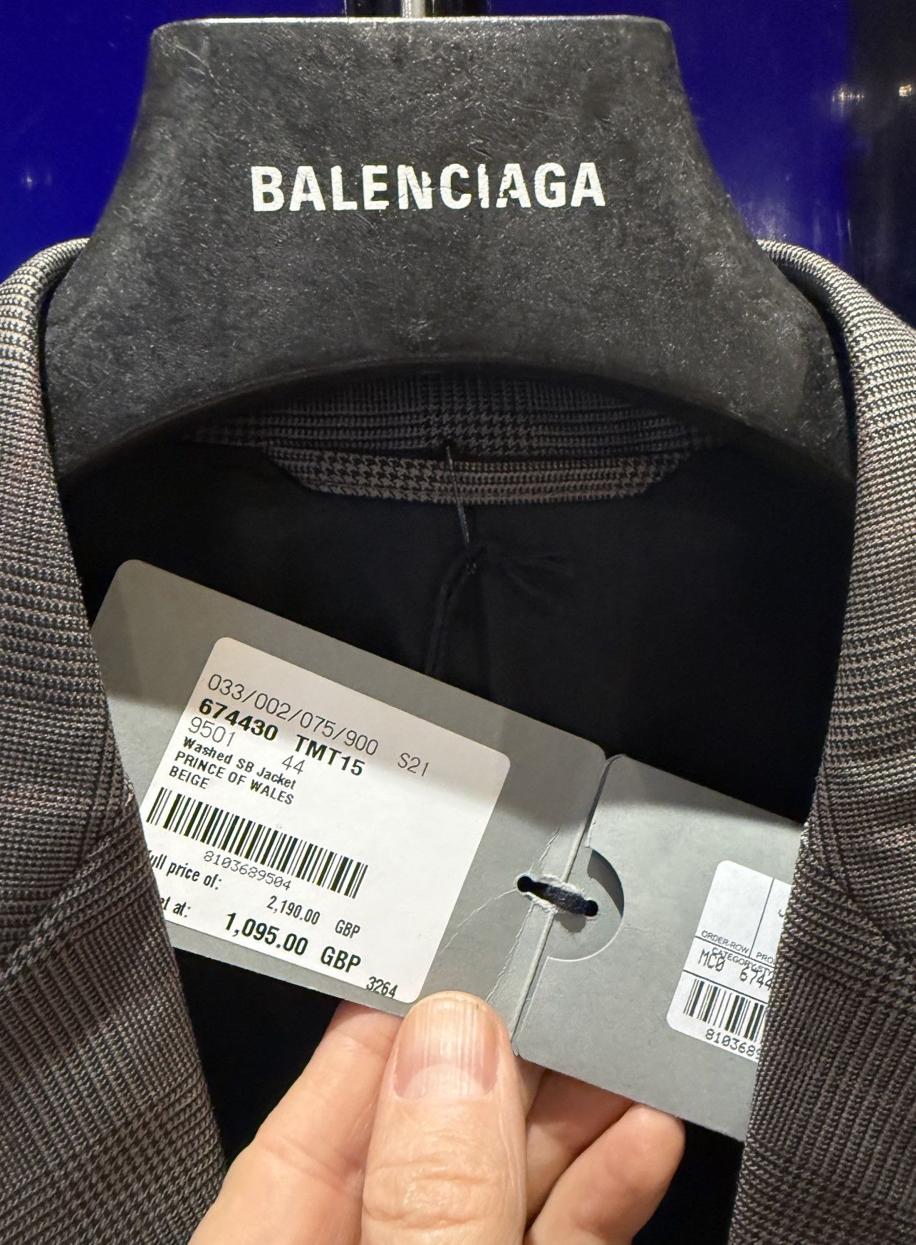 Balenciaga 'Washed' Prince Of Wales SB jacket Size 44R - 4 Thumbnail