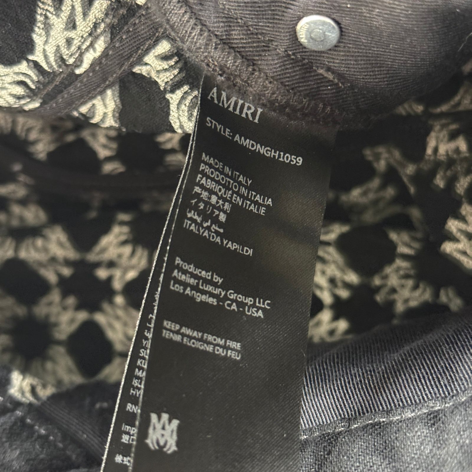 Amiri 29 x 32 - Amiri Waxed MA Quad Printed Interior Skinny Jeans Size US 29 - 10 Thumbnail