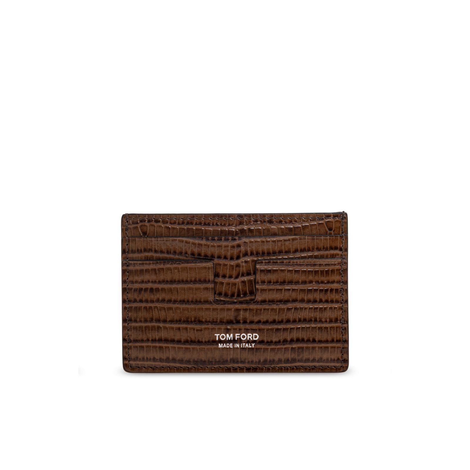 Tom Ford Brown Leather Card Holder, Men's
