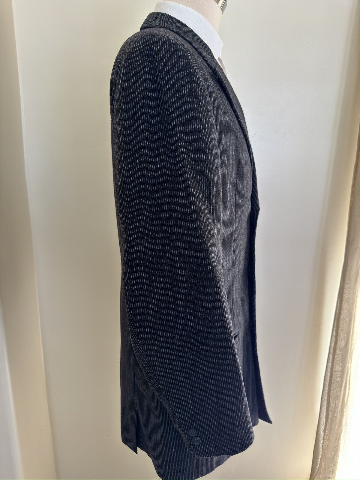 Versace VERSACE CLASSIC V2 Striped DB 6 Button Suit in Black 42R Size 44R - 5 Thumbnail
