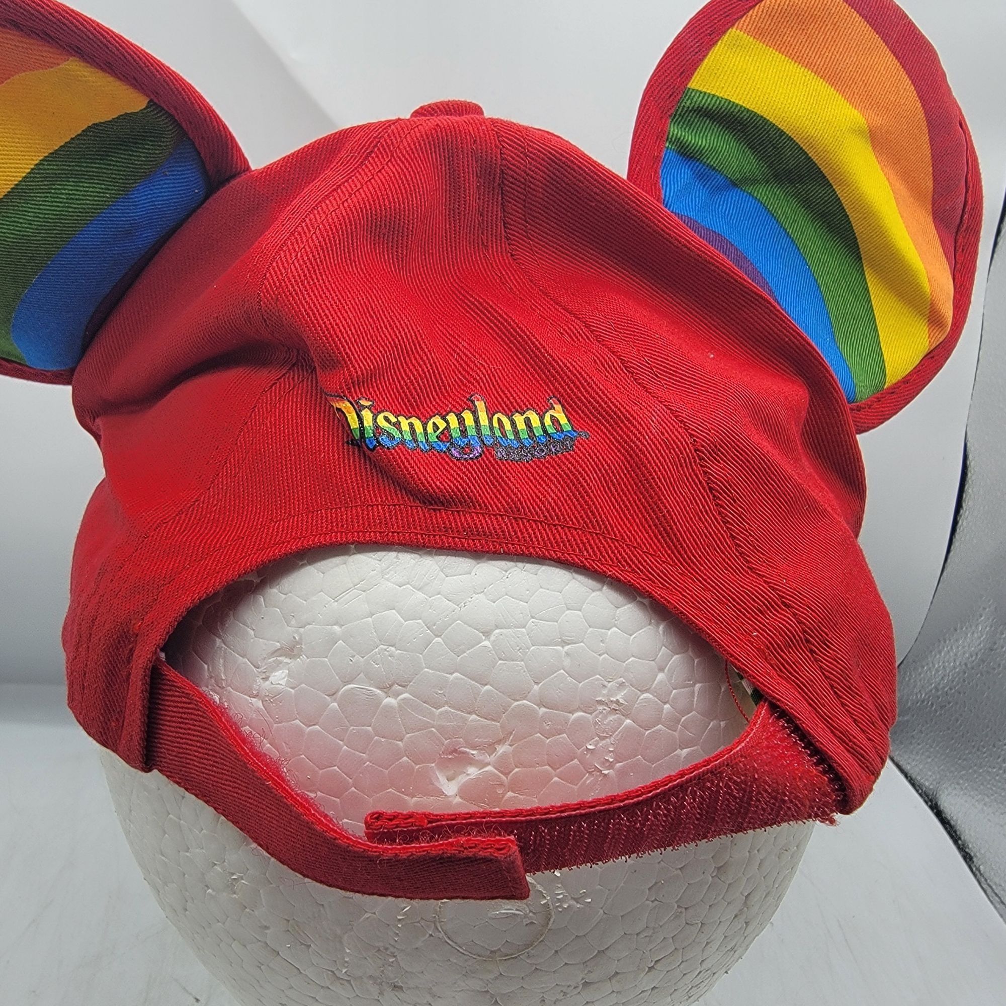 Disney Disneyland Red Pride Mickey Ears Adults Hat Cap Casual Outdo Size ONE SIZE - 3 Thumbnail
