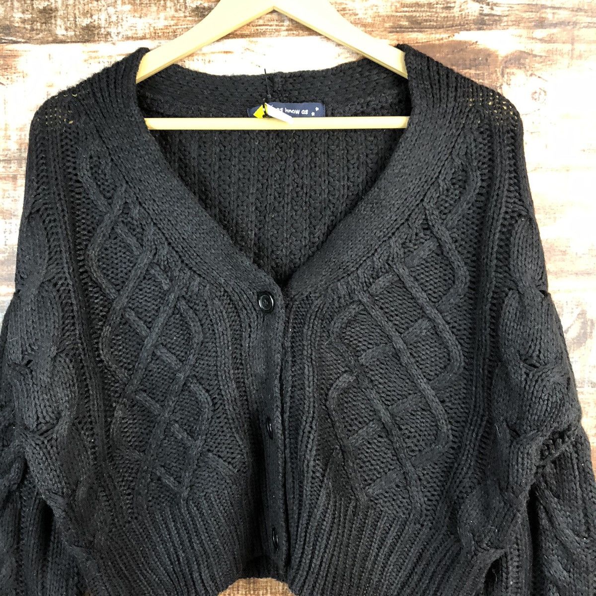 Homespun Knitwear As Know As Black croptop Cardigan Knitwear #A2324 Size L / US 10 / IT 46 - 5 Thumbnail