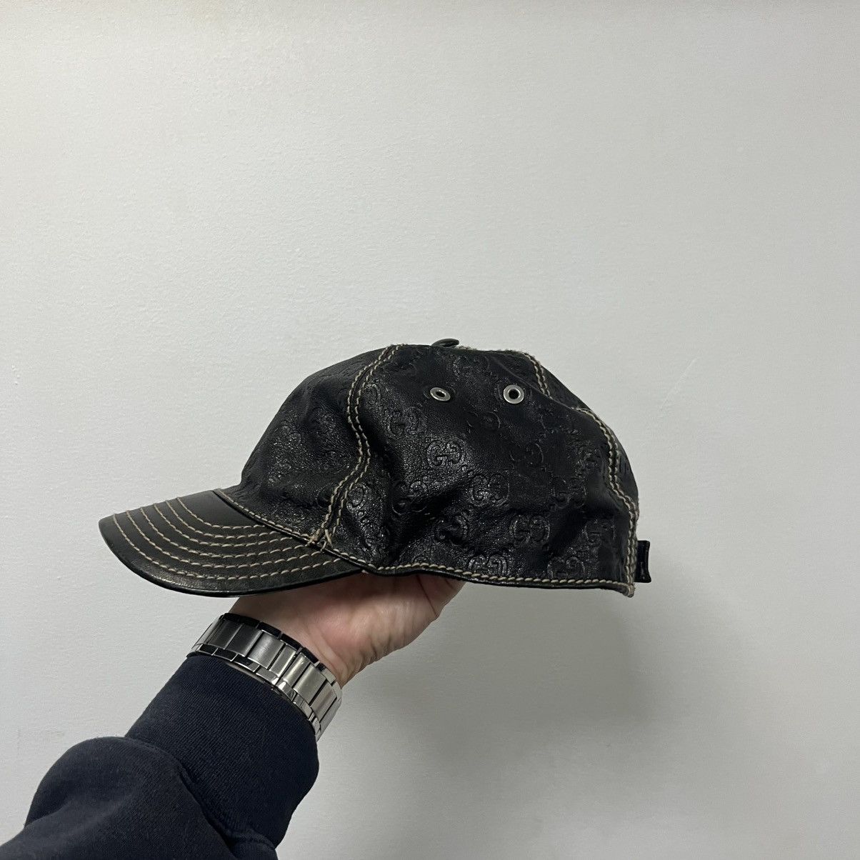 Gucci Gucci Cap Monogram Leather Size ONE SIZE - 3 Thumbnail
