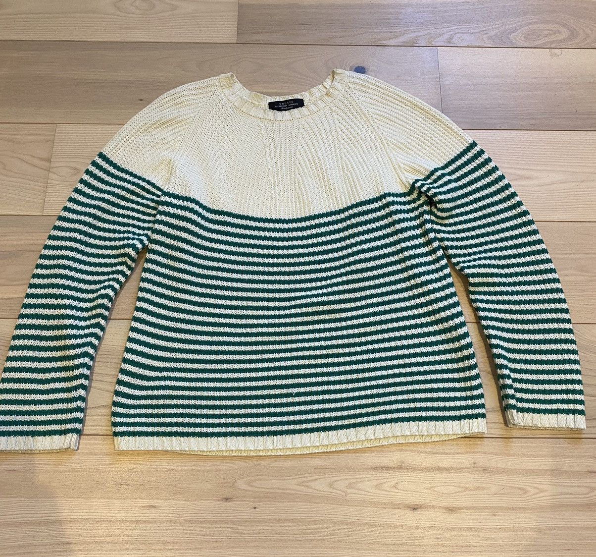 image of Unused Garments, Stripe Knit in White, Men's (Size Large)