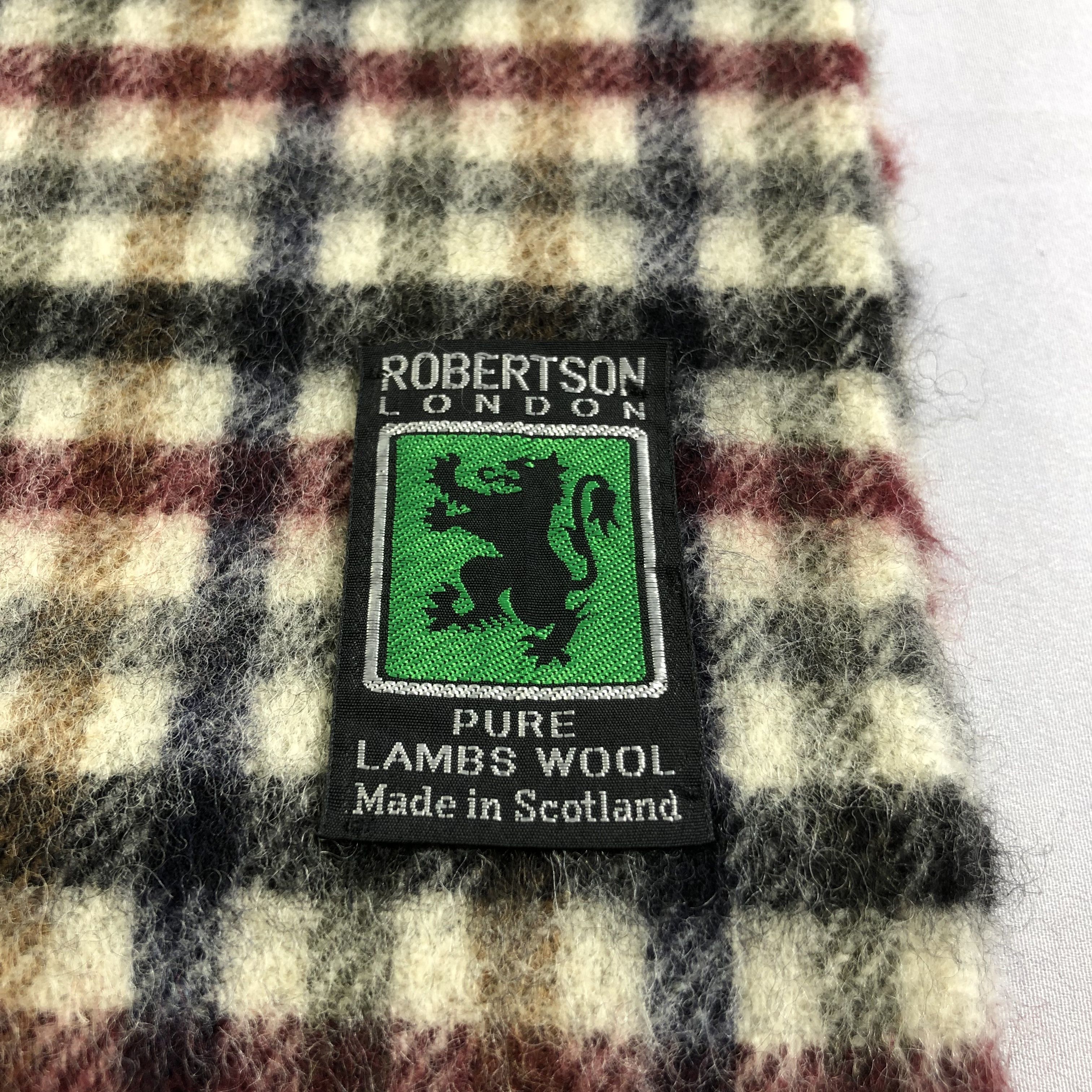 Vintage Robertson Gingham Wool Scarf Muffler V1390 Size ONE SIZE - 4 Thumbnail