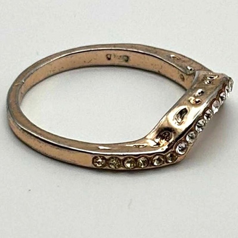 Other Rose Gold Crystal Wave Ring Size ONE SIZE - 3 Thumbnail
