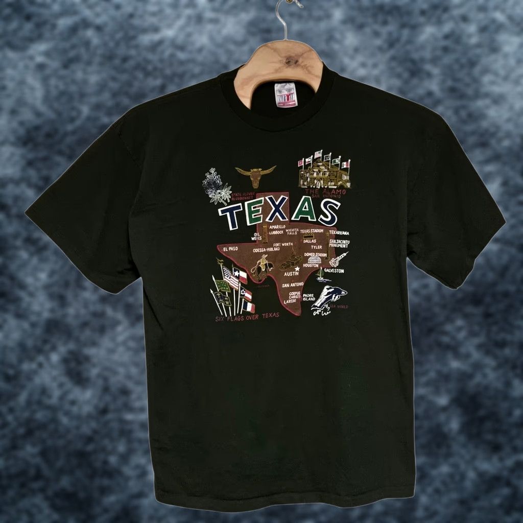 Vintage VINTAGE Six Flags Over Texas T-Shirt XXL Green Short Sleeve 90's Mens Size US XXL / EU 58 / 5 - 1 Thumbnail