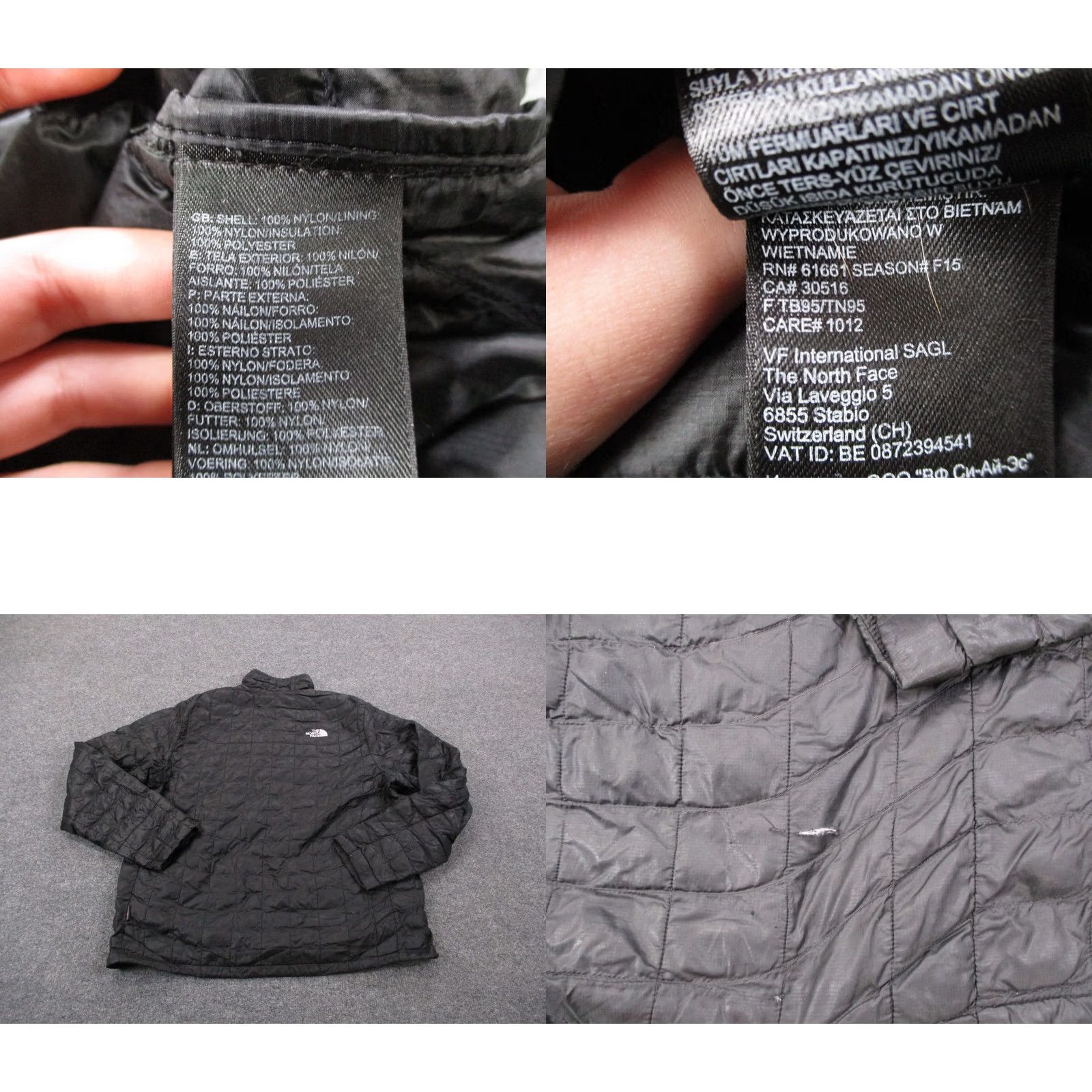 The North Face The North Face Jacket Mens XL Black Nylon Puffer Quilted Lightweight Windproof Full Zip Pockets Size US XL / EU 56 / 4 - 8 Thumbnail