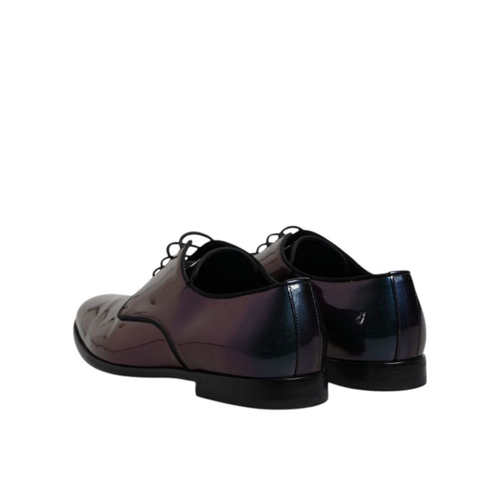 Dolce & Gabbana Dolce & Gabbana Multicolor Peacock Patent Leather Derby Men Size US 11 / EU 44 - 5 Thumbnail