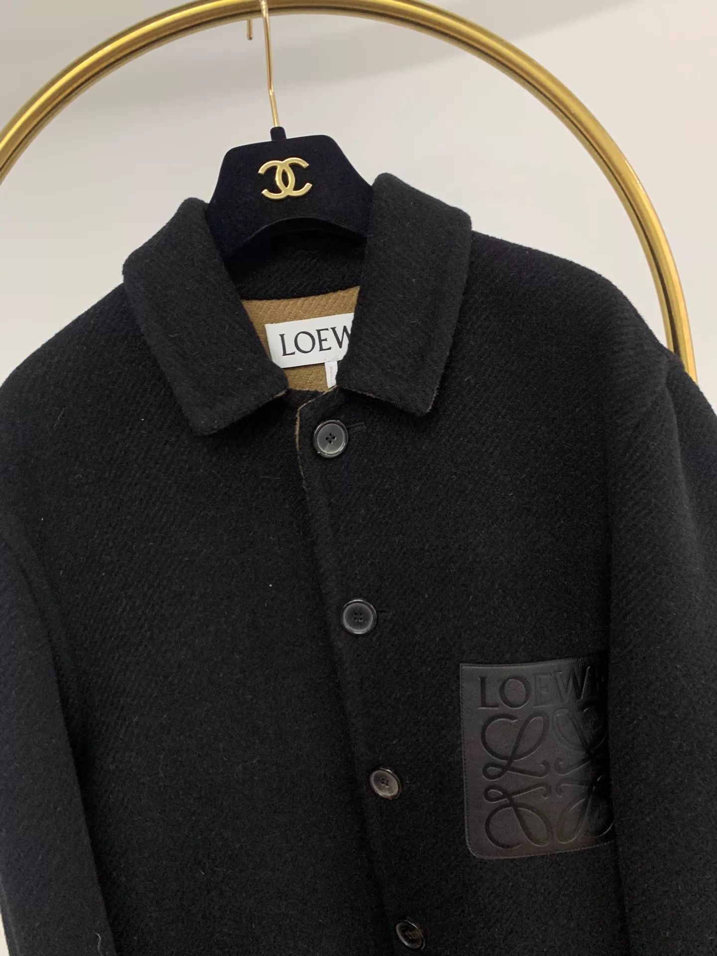 Loewe LOEWE black wool overcoat 48 unused Size US M / EU 48-50 / 2 - 2 Thumbnail