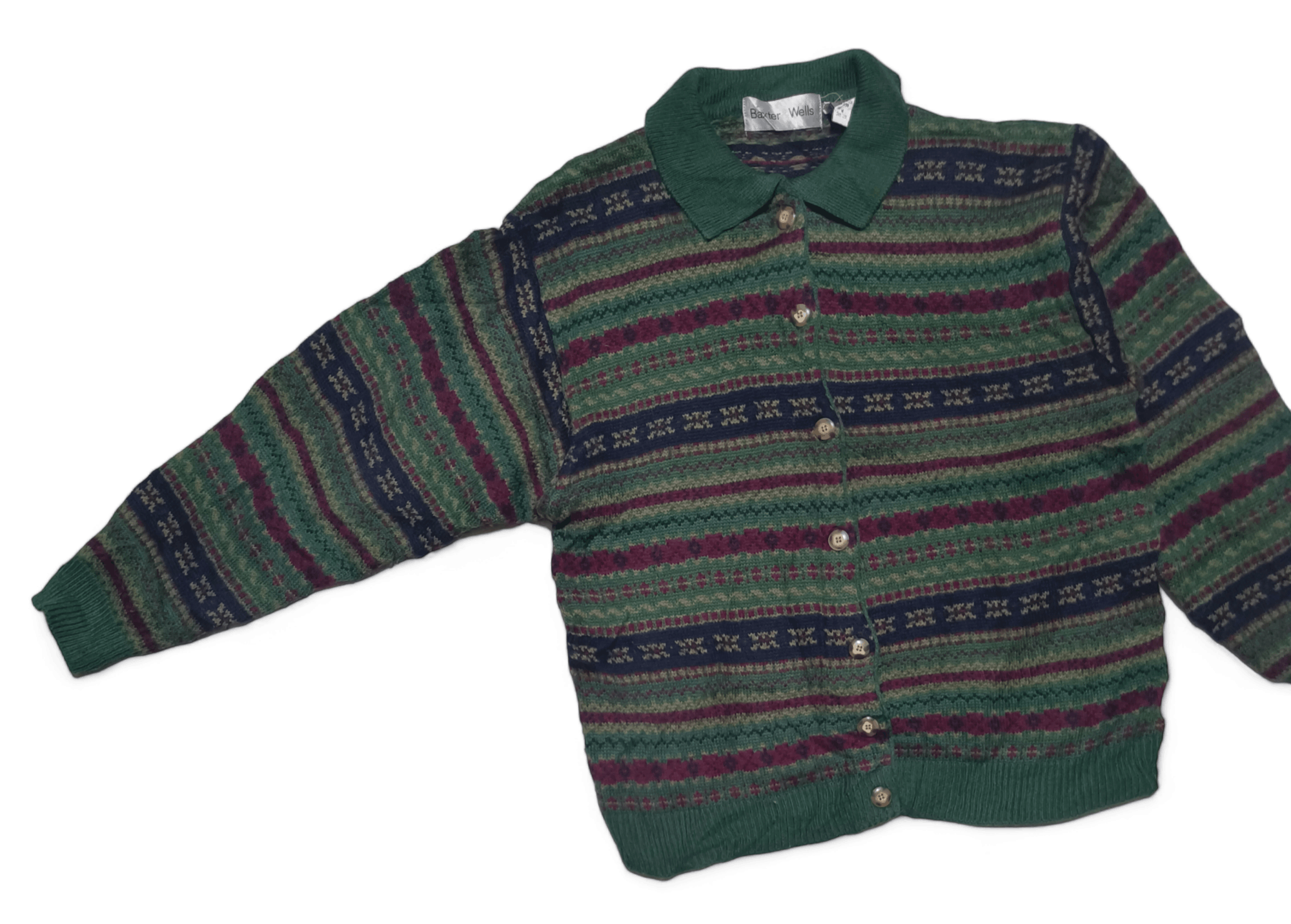 Other Vintage 80s BAXTER & WELLS Ethnic Motifs Knit Sweater Size US M / EU 48-50 / 2 - 3 Thumbnail