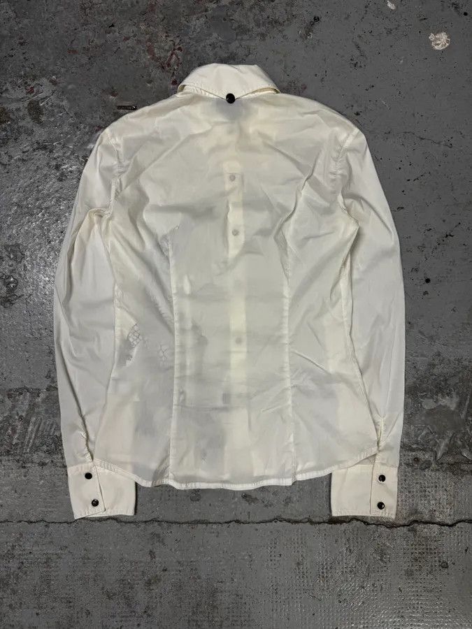 Just Cavalli 2000s Cavalli 3D Crocodile White Shirt Size XS / US 0-2 / IT 36-38 - 5 Thumbnail