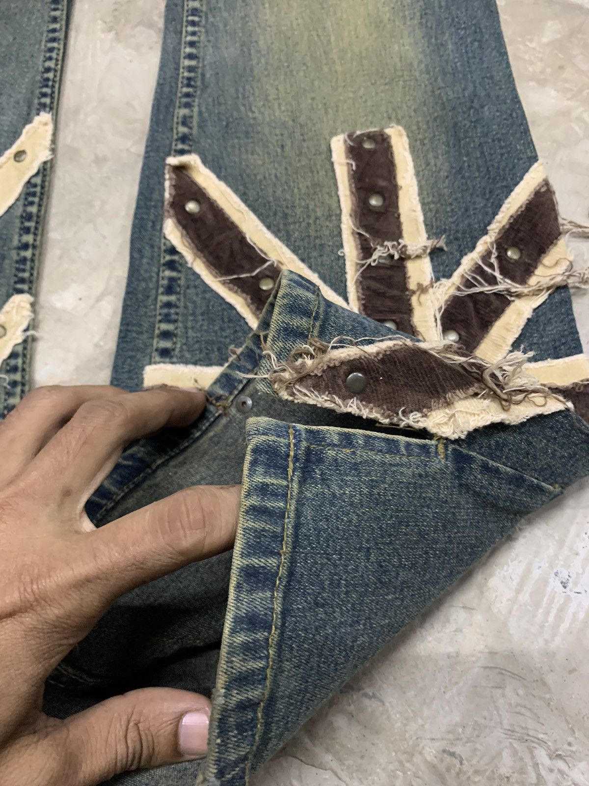 If Six Was Nine VINTAGE GAZOZ STUDED FLARE PANT RARE DESIGN Size 26" / US 2 / IT 38 - 9 Thumbnail