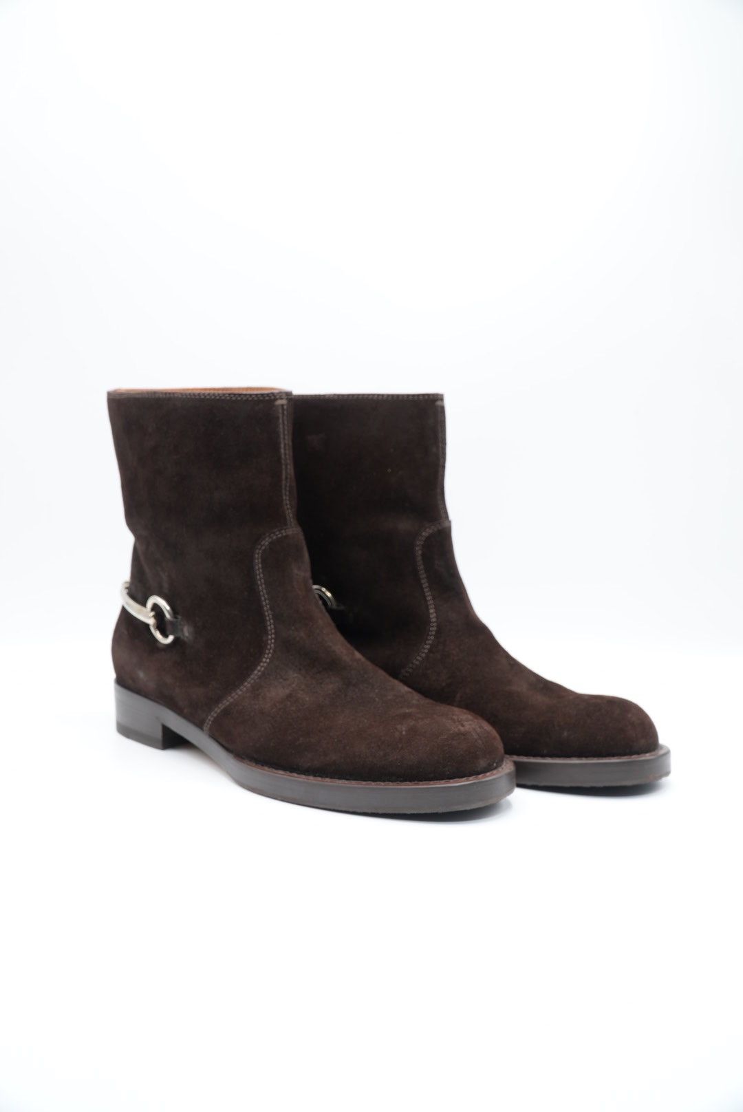 Gucci Gucci by tom ford Brown Suede Horsebit Ankle Boots Size US 6 / EU 39 - 1 Thumbnail