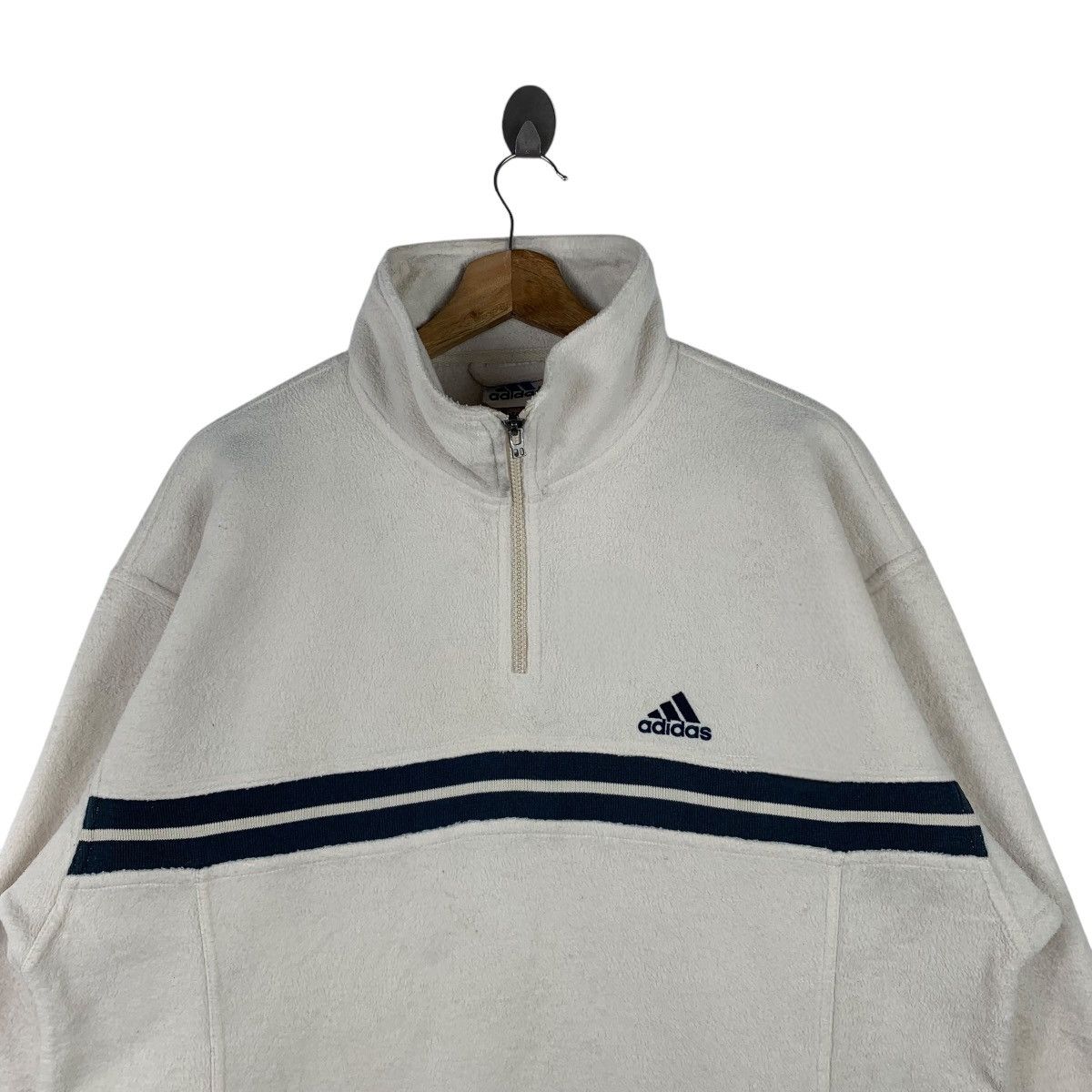 Adidas ADIDAS Equipment 3 Stripes Sportswear Fleece Half Z Jumper Size US XL / EU 56 / 4 - 3 Thumbnail