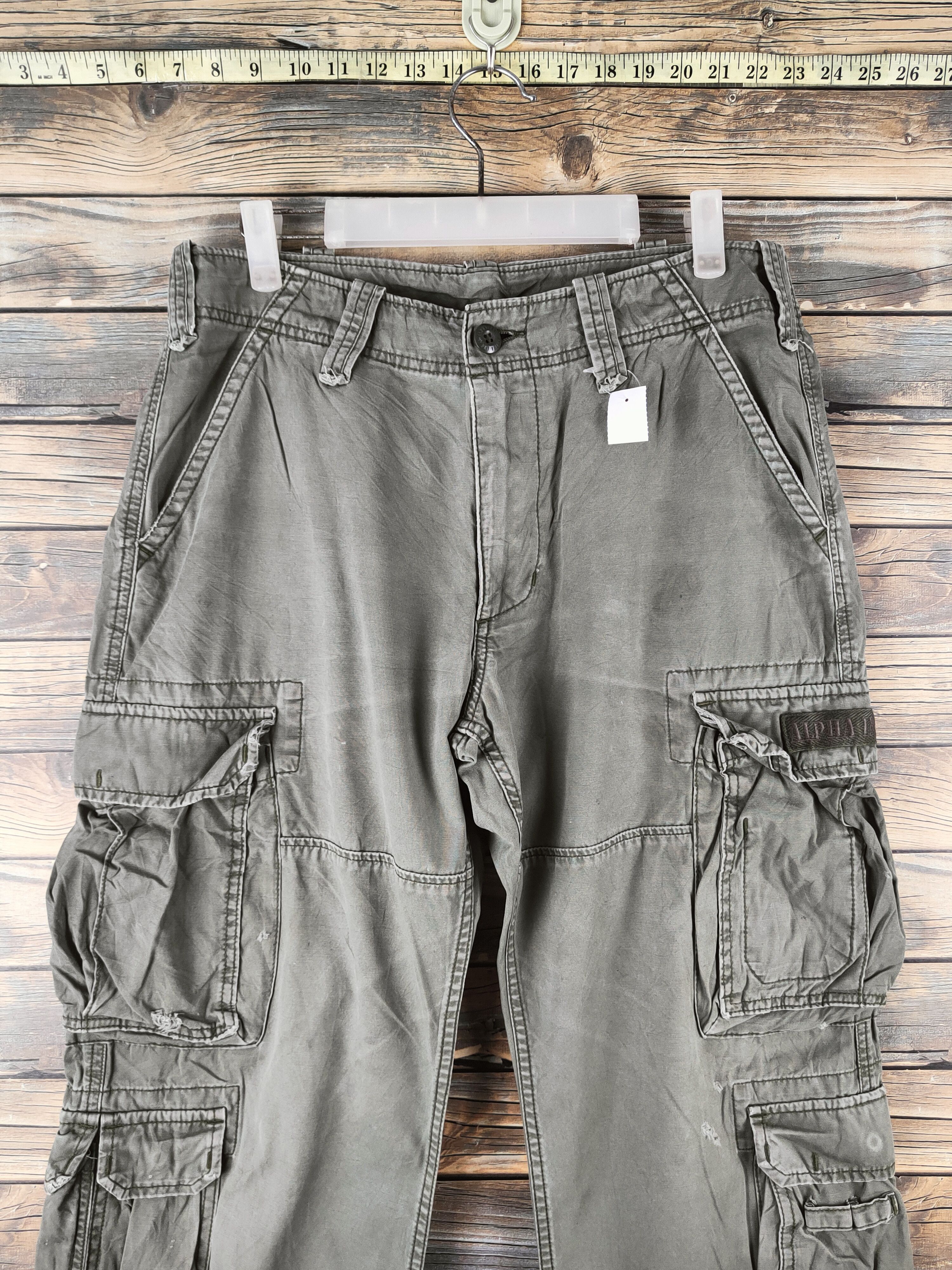 Alpha Industries DL Alpha Industries Green Multipocket Cargo Pants #46-833 Size US 33 - 2 Thumbnail