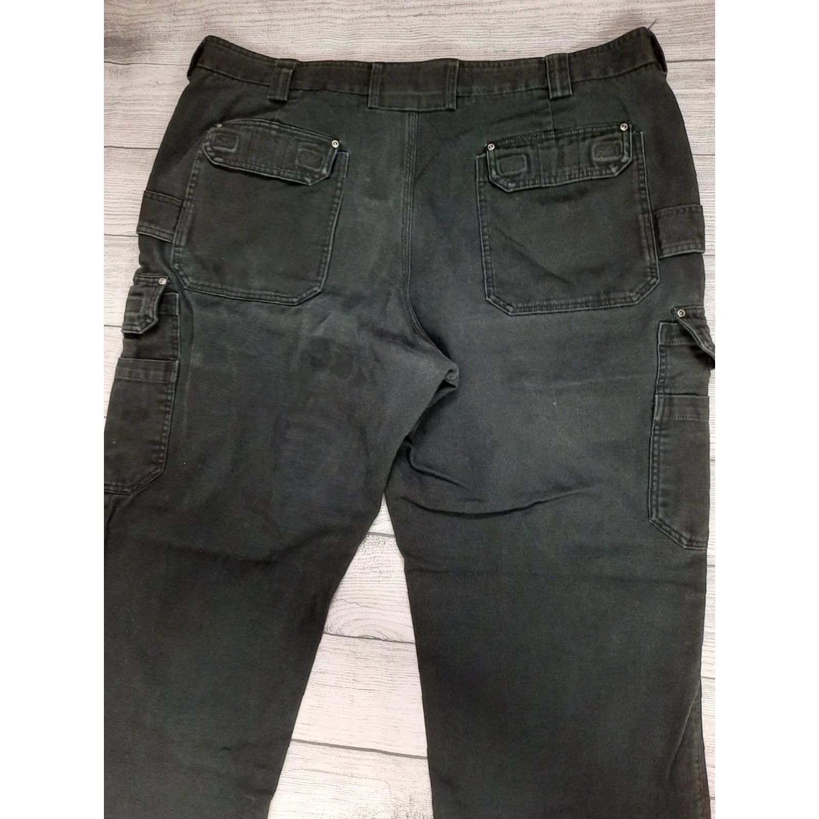 CO Duluth Trading Co Pants Men's 46x34 Black Canvas Work Cargo P1M Casual Cargo Pants Mens 46x34 Black Canvas Workwear Size US 44 / EU 60 - 5 Thumbnail