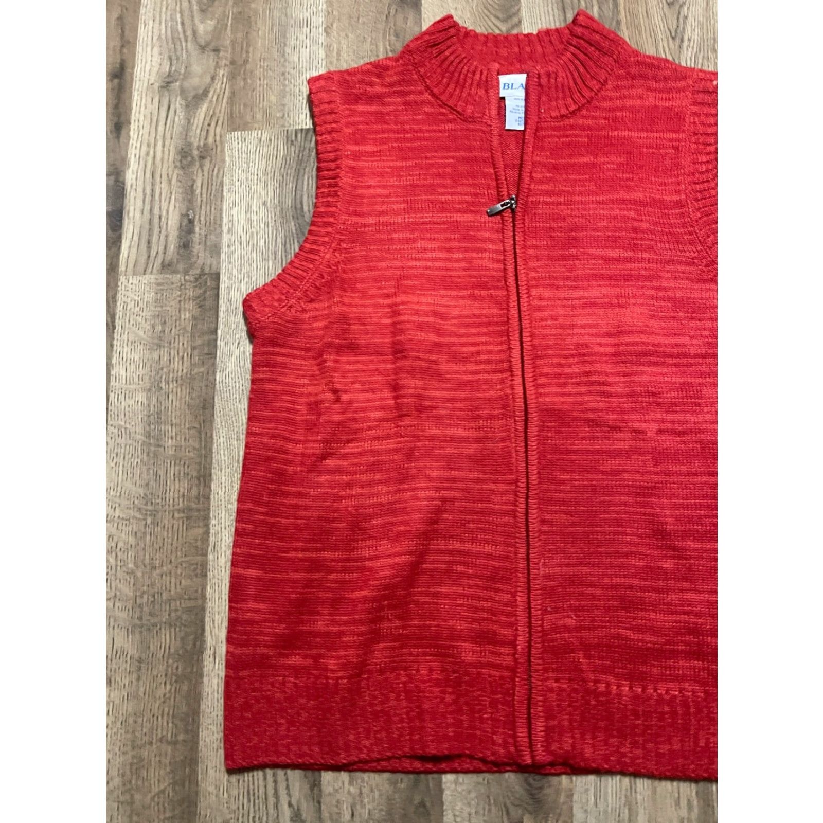 Blair Blair Sweater Vest, Women's Size M, Red, Full Zip, Sleeveless, Vest, Red, 90s? Size M / US 6-8 / IT 42-44 - 3 Thumbnail