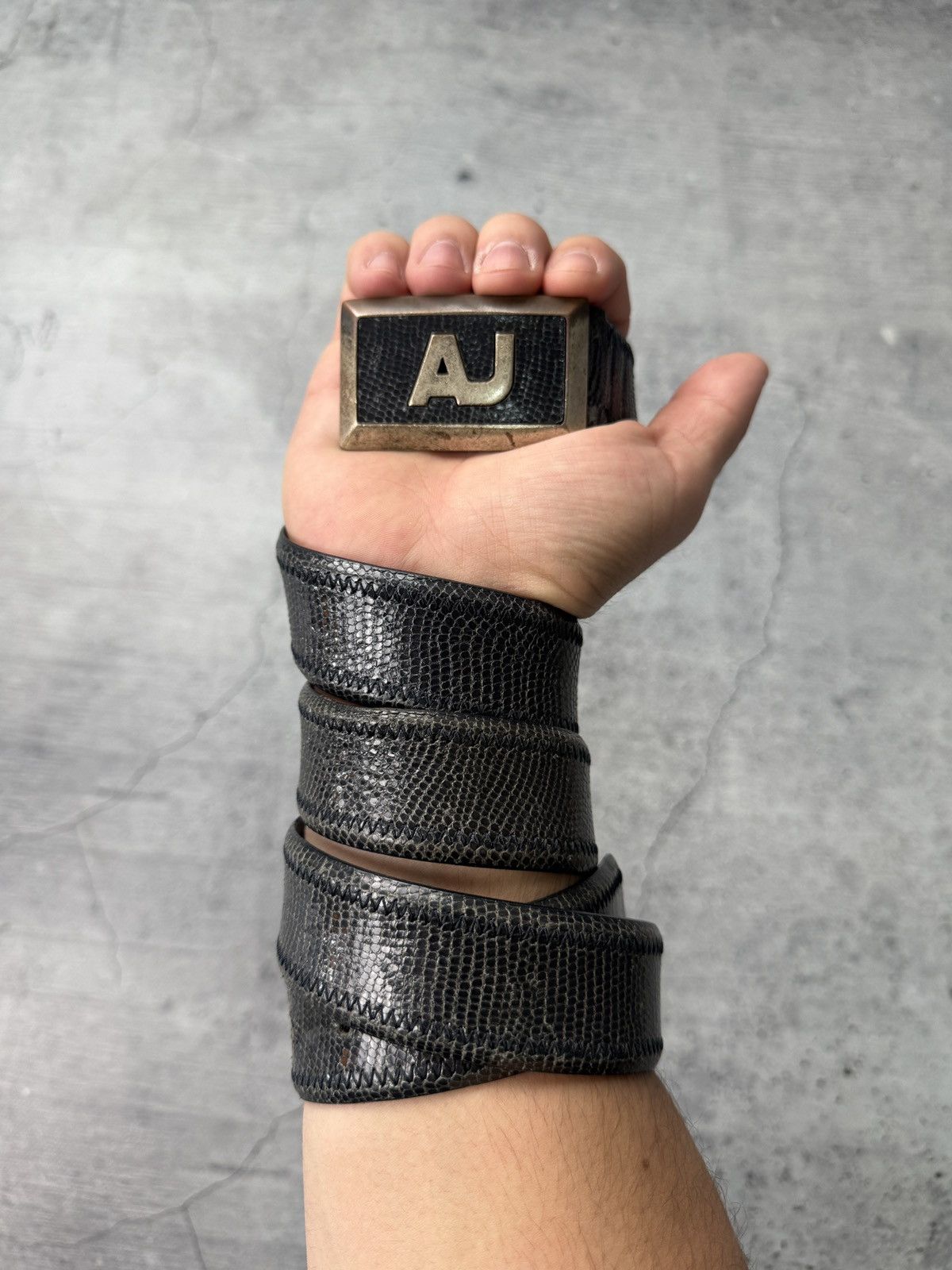 Armani Armani Jeans Leather Belt - Black Size 34 - 2 Thumbnail