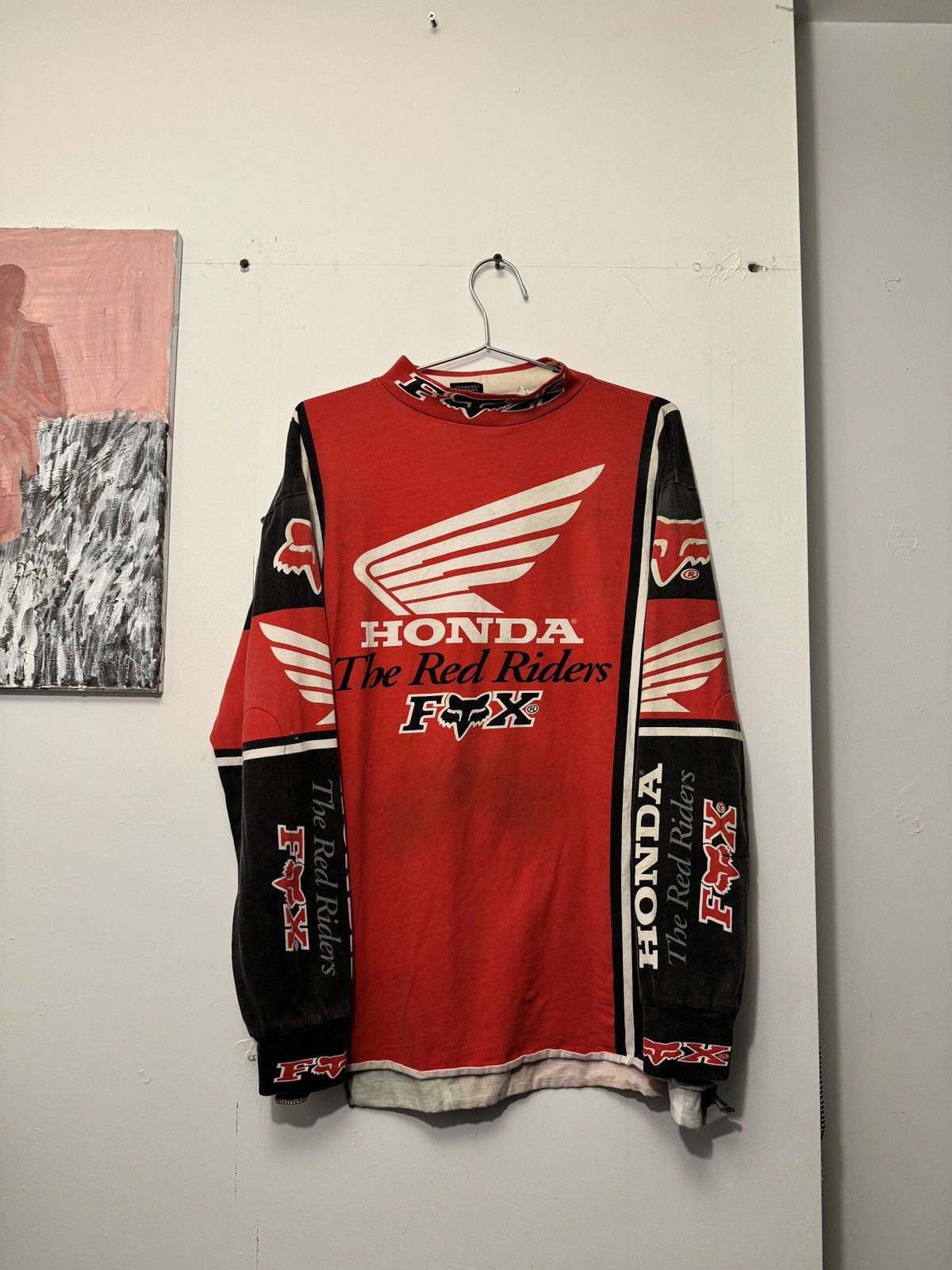 Fox Racing × Honda × Vintage VINTAGE 90s FADED HONDA FOX RACING THE RED ...