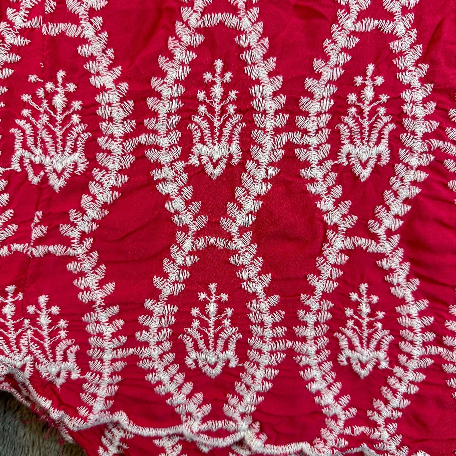 Other Solitaire Pink White Embroidered Blouse Top Sleeveless L Size L / US 10 / IT 46 - 3 Thumbnail