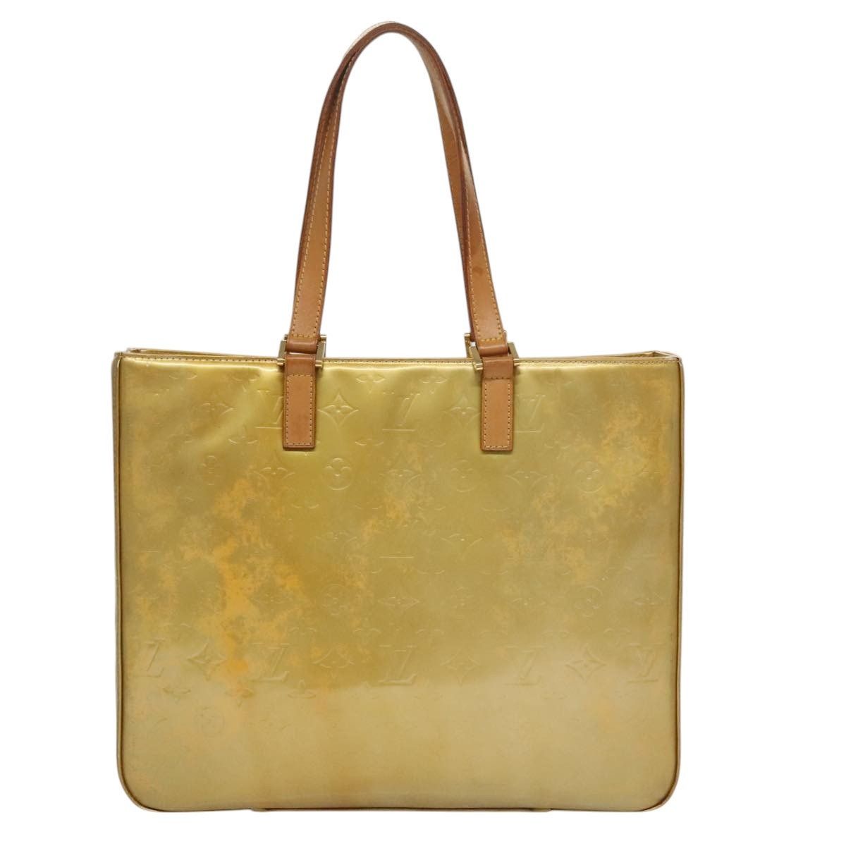 Louis Vuitton LOUIS VUITTON Monogram Vernis Columbus Tote Bag Gris M91028 Size ONE SIZE - 3 Thumbnail