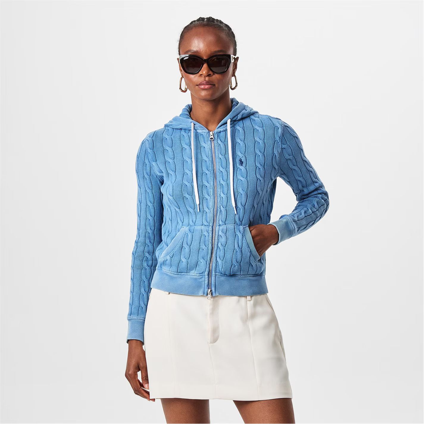 Polo Ralph Lauren o1g2r1mq0825 Cable Hooded Sweater in Blue Size M / US 6-8 / IT 42-44 - 3 Thumbnail