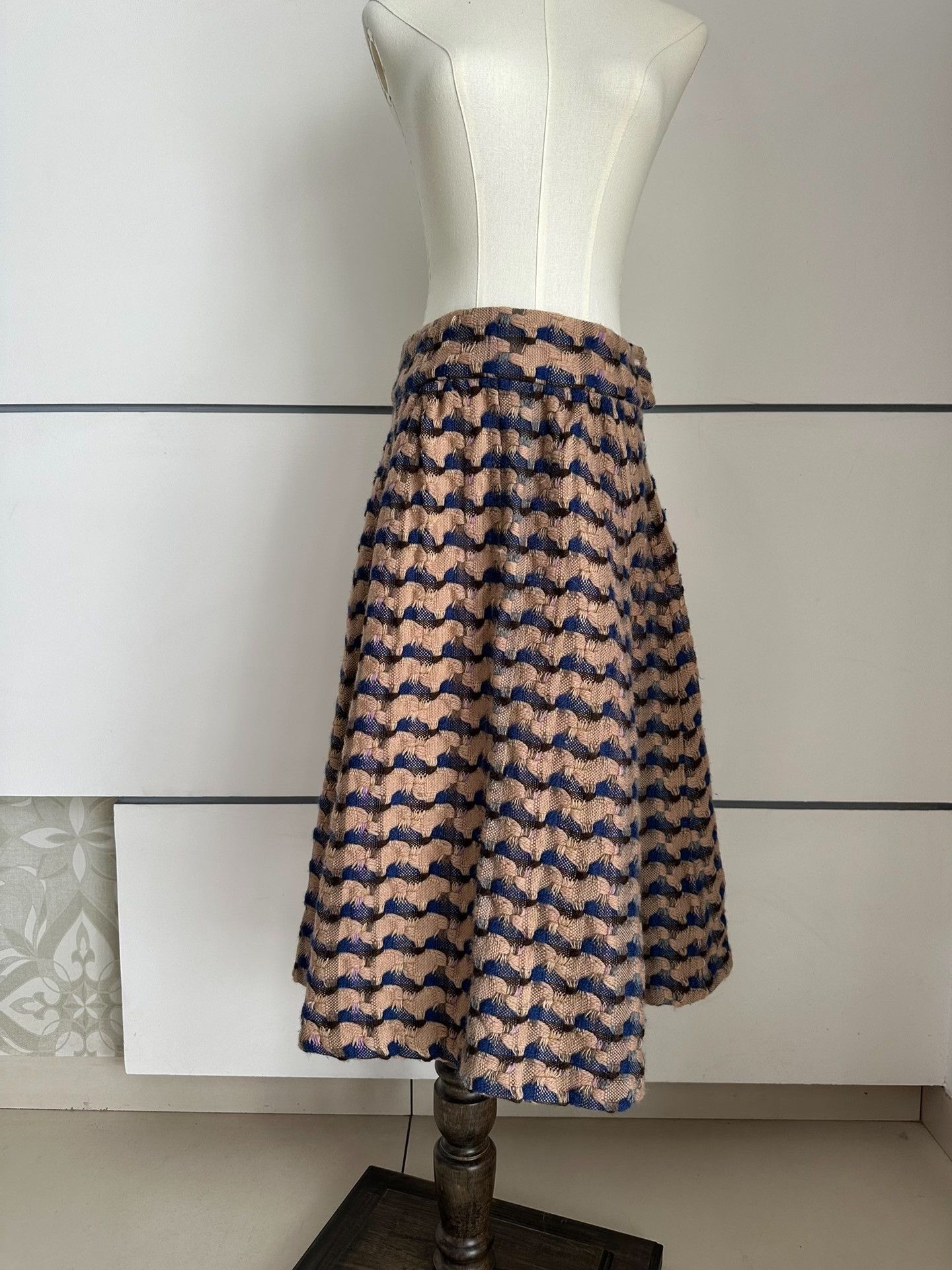 Dries Van Noten DRIES VAN NOTEN 04FW Geometric Weave Skirt| Size 28" / US 6 / IT 42 - 6 Thumbnail