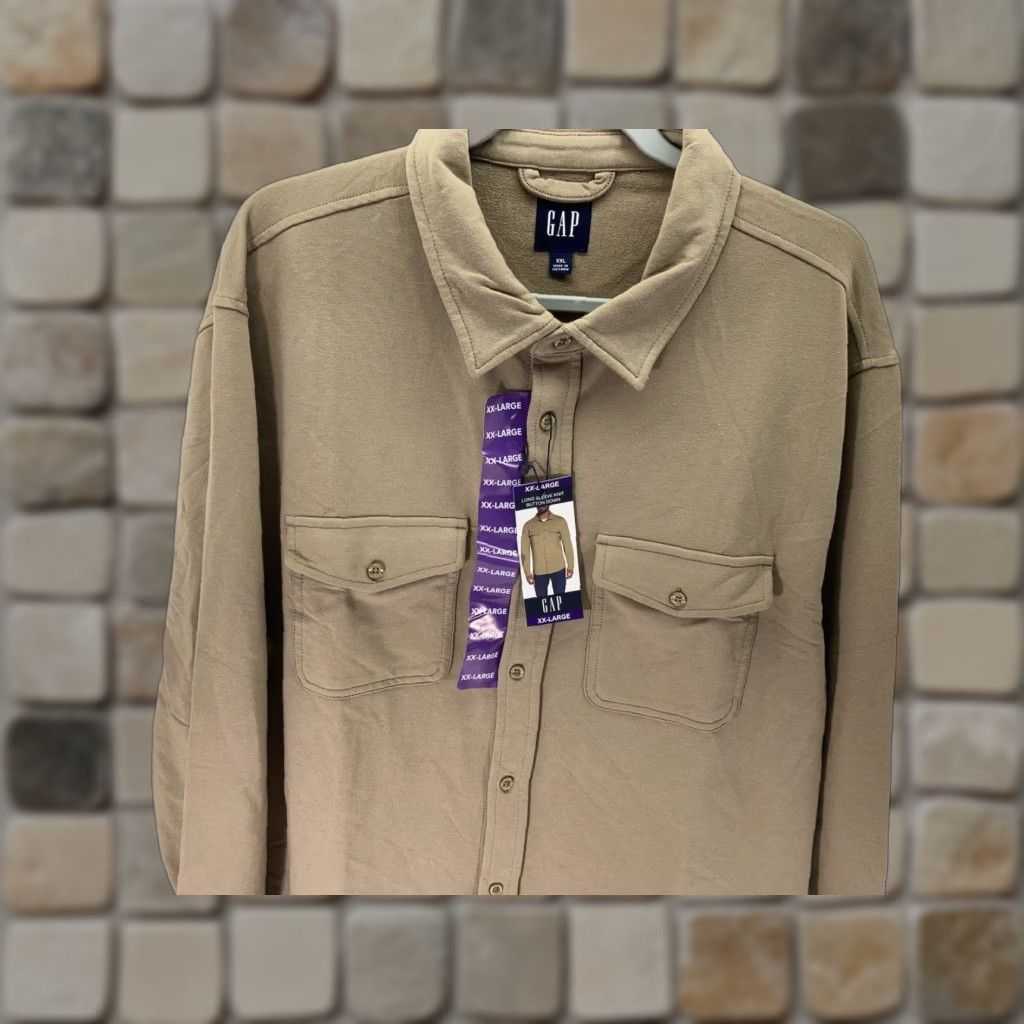 Gap Gap Knit Shirt Men 2XL Brown Button Long Sleeve Cotton Blend Stretch NWT Regular Knit Shirt Mens Brown 2XL Button-Up Size US XXL / EU 58 / 5 - 1 Thumbnail