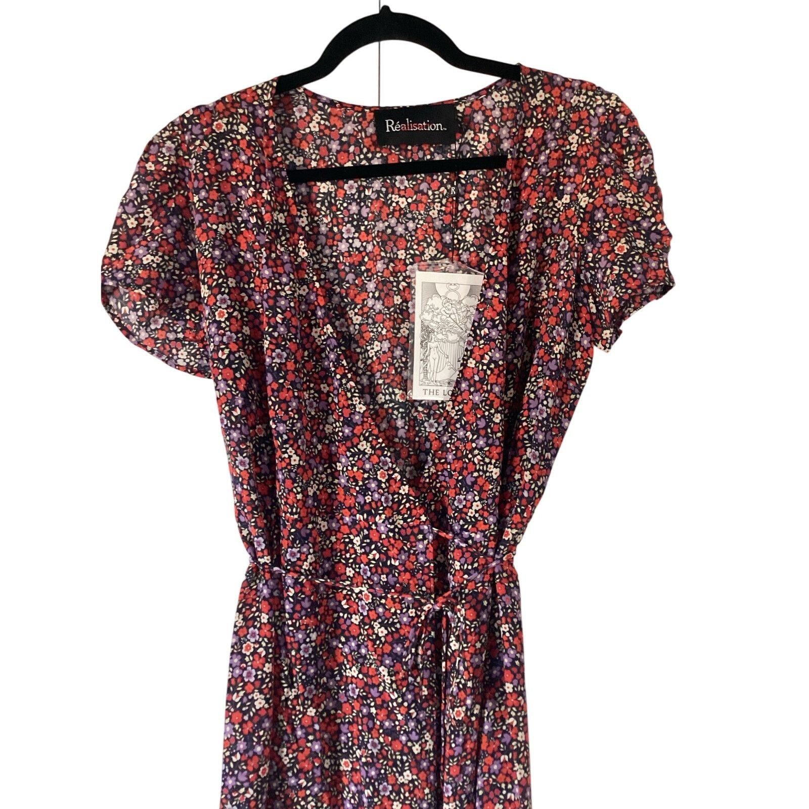 Realisation Par NWT REALISATION PAR Dress Wildflower Wrap Midi Dress Sz M Size M / US 6-8 / IT 42-44 - 4 Thumbnail
