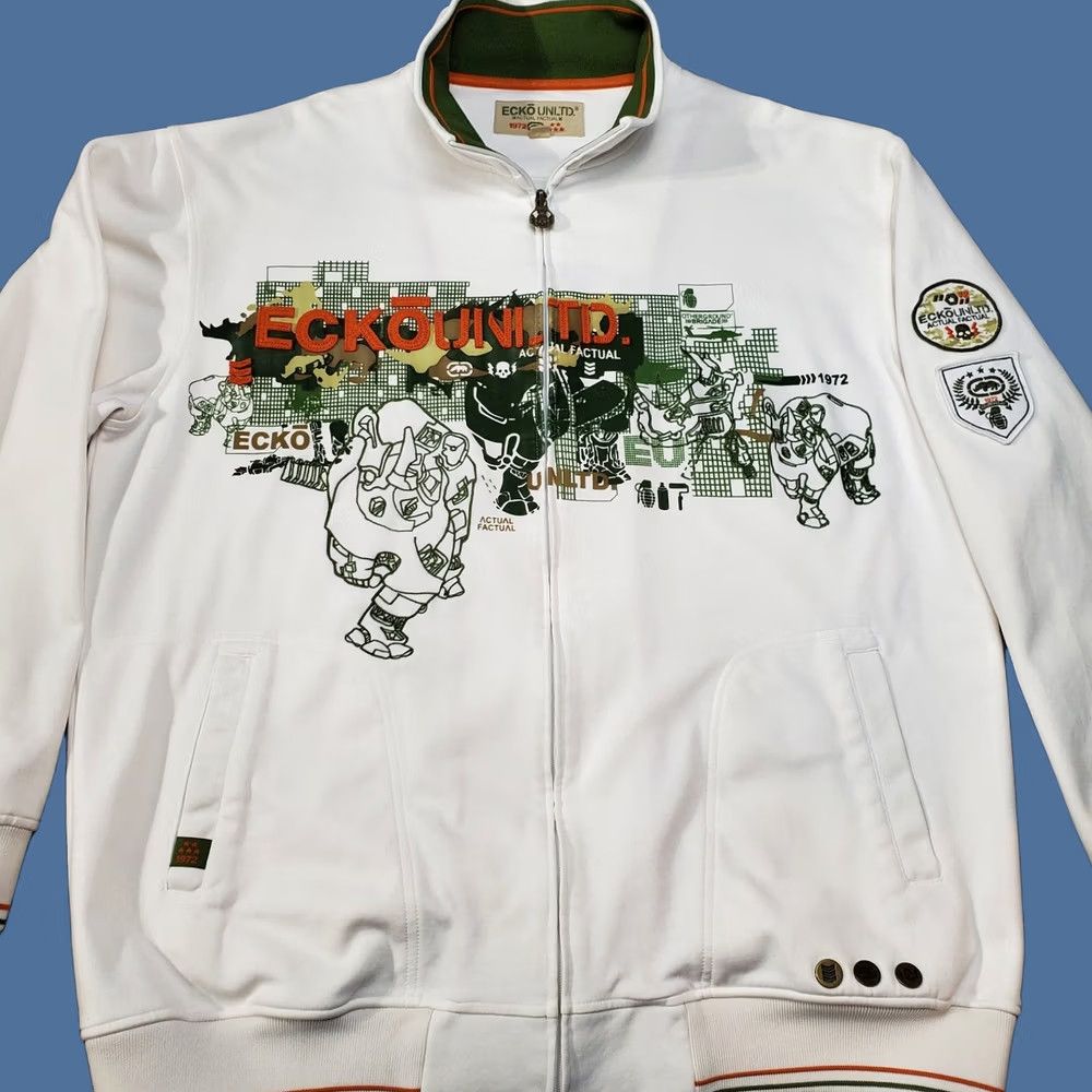 Ecko Unltd. VINTAGE Ecko Unltd. Track Jacket Mens 2XL White Embroidered Hip Hop 90s Streetwear Jacket Mens XXL White Size US XXL / EU 58 / 5 - 1 Thumbnail