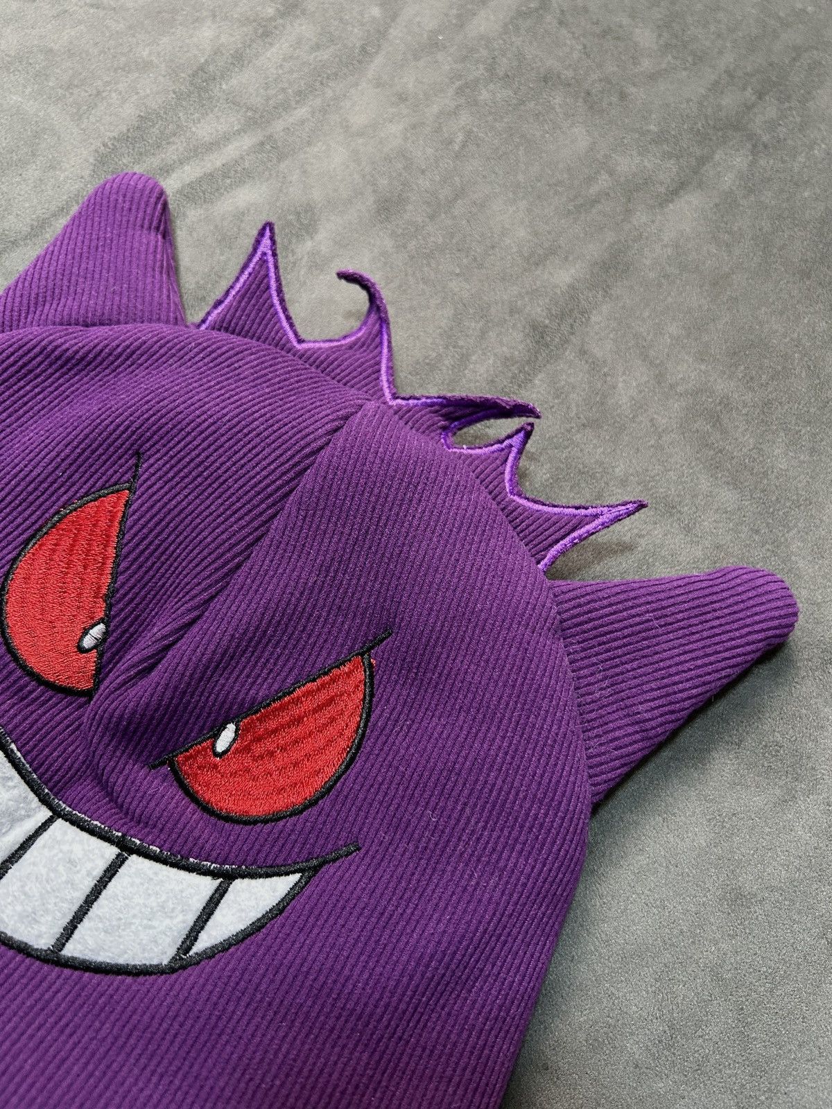 Japanese Brand Pokemon Gengar Big Face Beanie With Ears Purple Beanie OS Size ONE SIZE - 3 Thumbnail