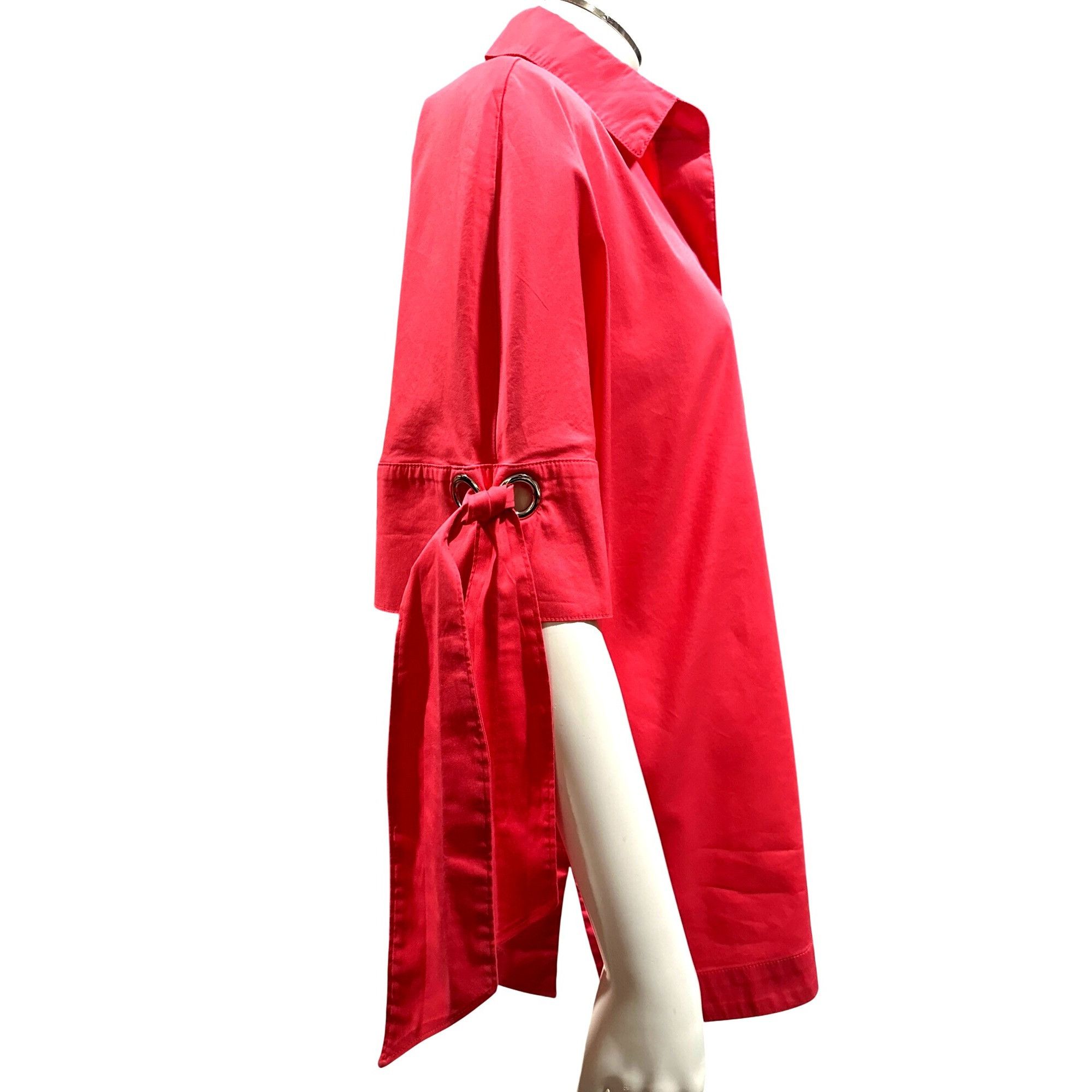 Chicos Chicos Poplin Bow and Grommet Detail Tunic Size S / US 4 / IT 40 - 4 Thumbnail