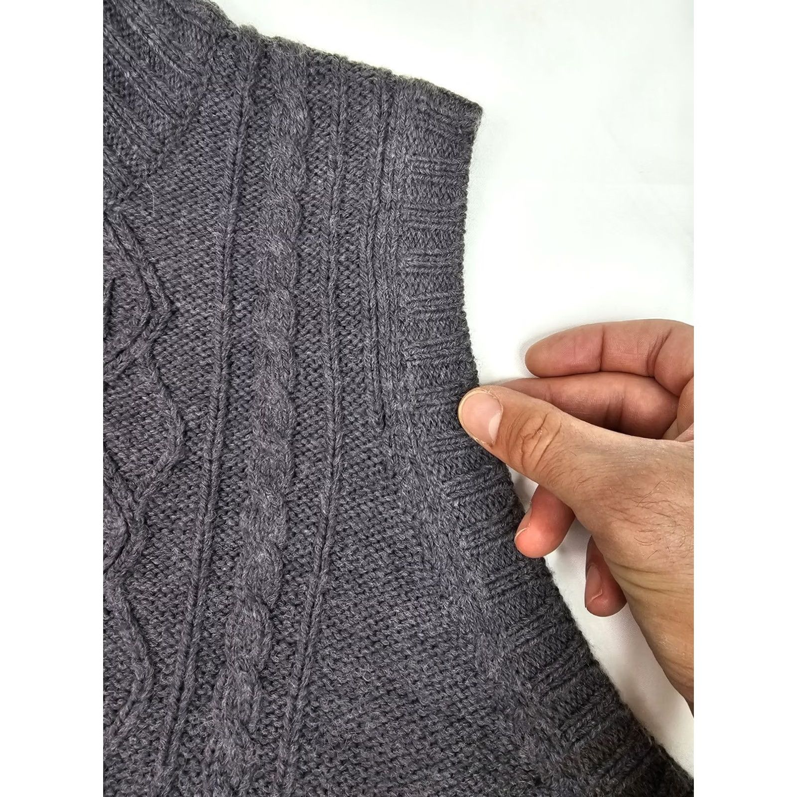 Denim & Co. VINTAGE Denim & Co Denim & Co Tweed Wool Acrylic Blend Full Zip Vest Men 3X (54" Chest) Gray Knit Size XXL / US 16-18 / IT 52-54 - 5 Thumbnail