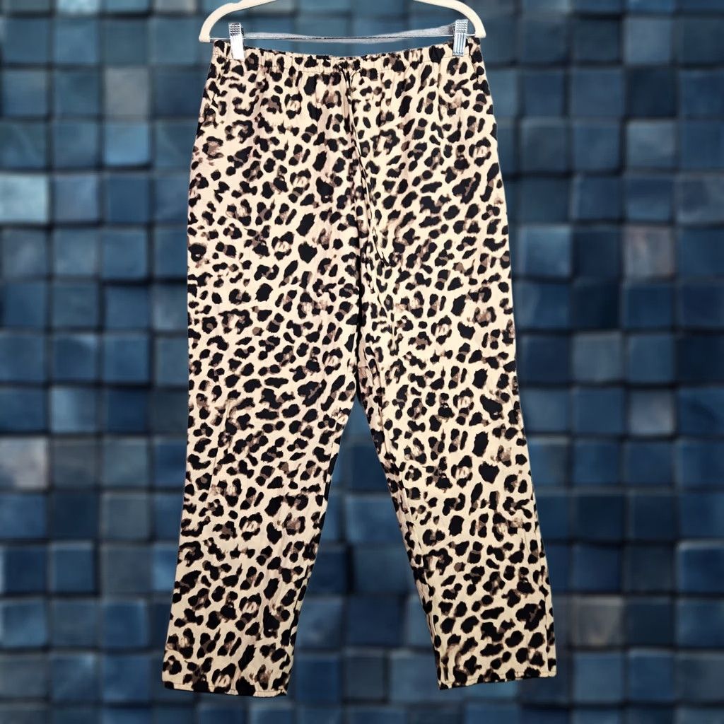 Zara ZARA Women’s Leopard Printed Pull On Light weight Pants M NEW Casual Pants Multicolor Animal Print Fashion Trousers Womens Summer Spring Fall Winter Size 32" / US 10 / IT 46 - 1 Thumbnail