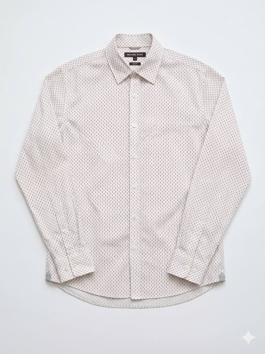 Michael Kors Michael Kors Slim Fit Shirt / Red Micro Pattern / Size M Size US M / EU 48-50 / 2 - 1 Thumbnail