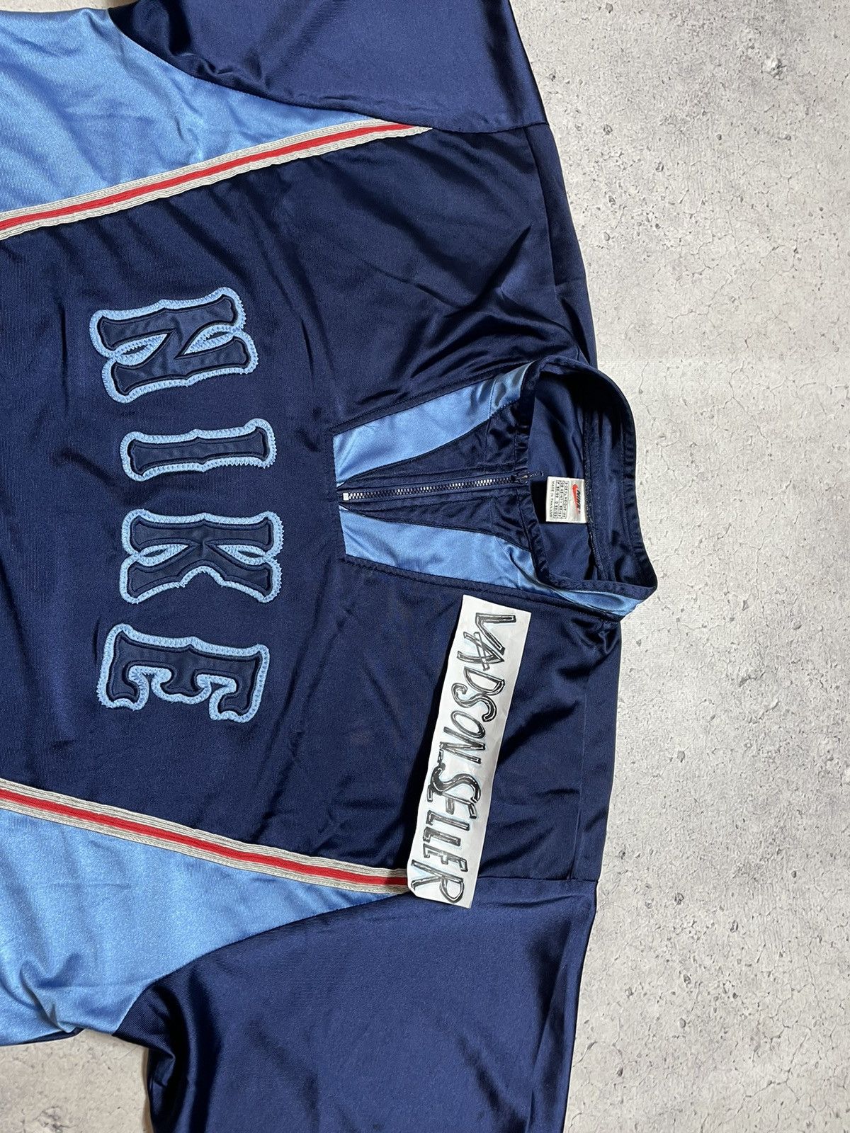 Nike Vintage 90s Rare Nike Big Logo Jersey T- Shirt 1/4 Zip Size US XL / EU 56 / 4 - 5 Thumbnail