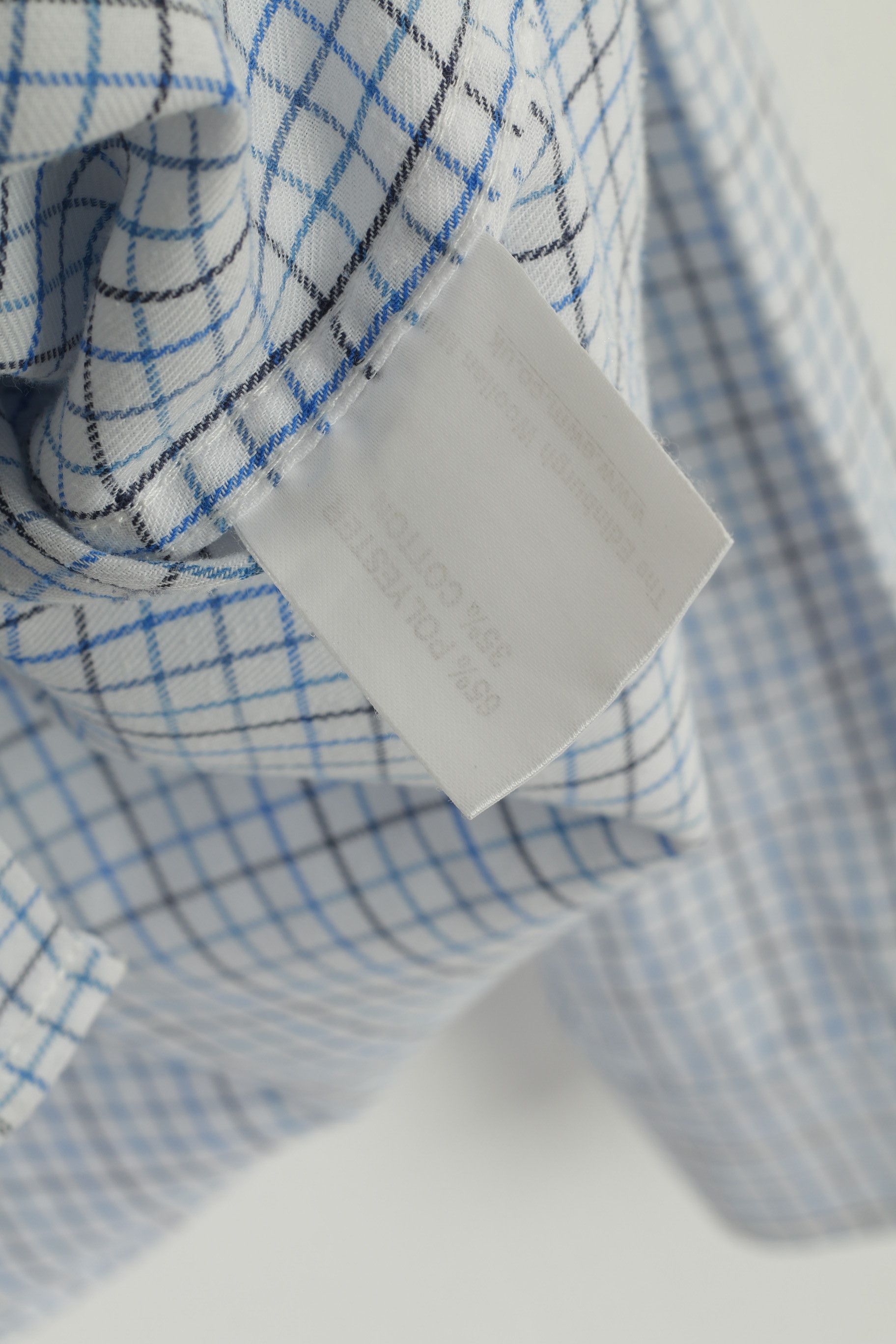 Vintage James Pringle Men XL Casual Shirt White Blue 8754 Size US XL / EU 56 / 4 - 5 Thumbnail