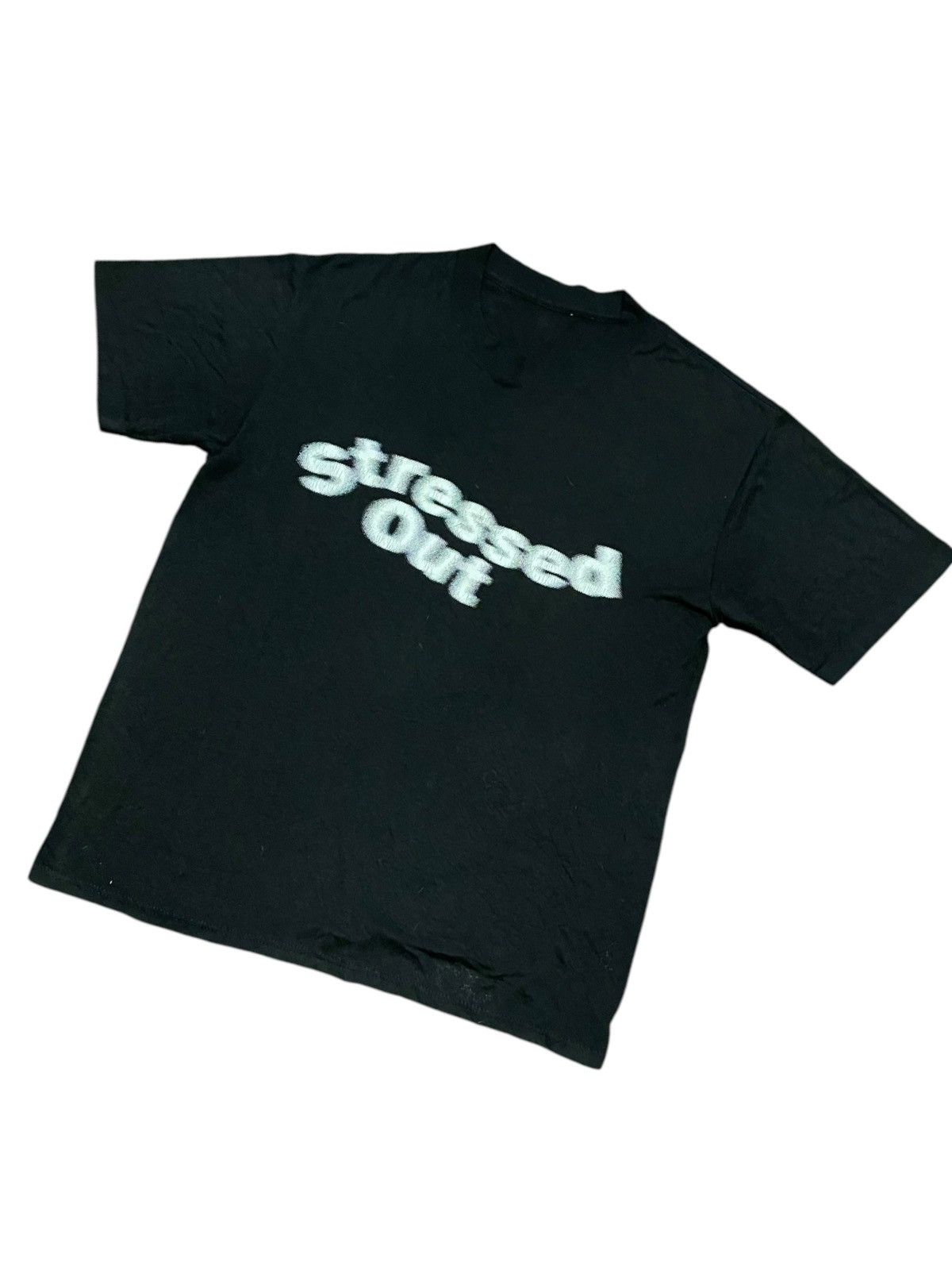 Vintage VTG 80s Stressed Out Spellout Paper Thin Single Stitch Tee Size US M / EU 48-50 / 2 - 3 Thumbnail