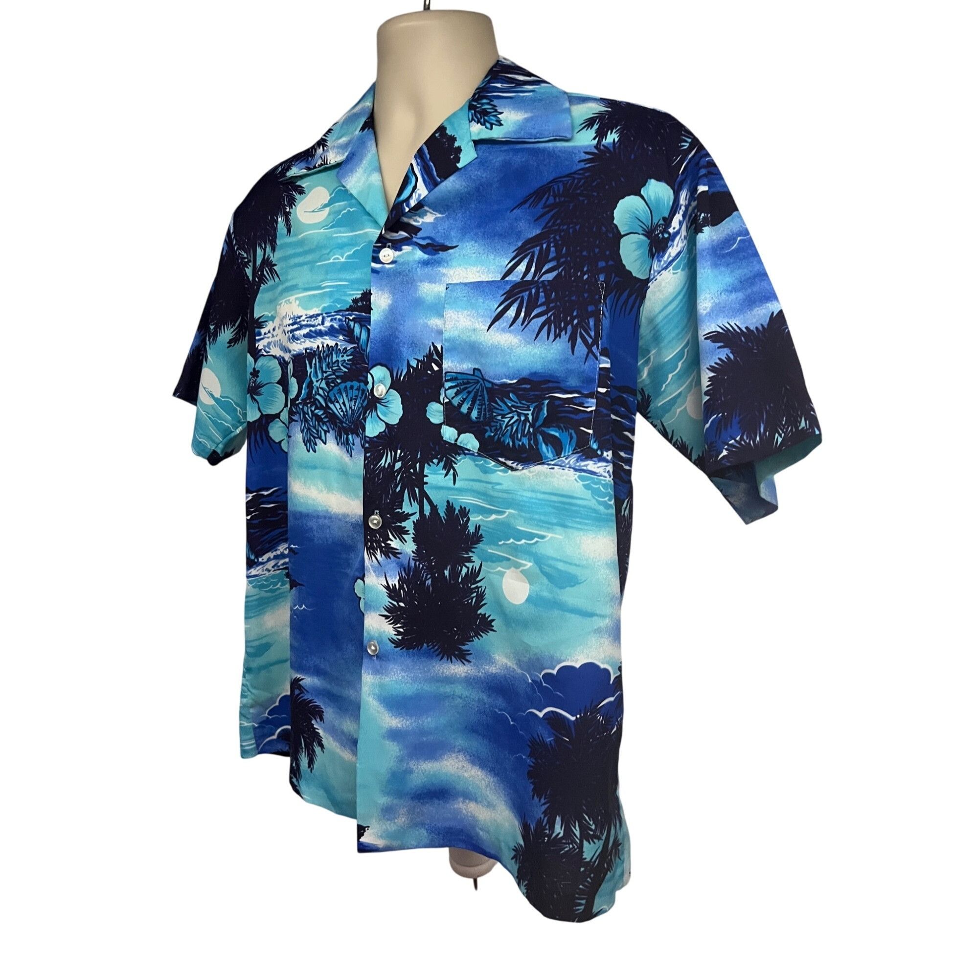 Vintage Liberty House Vintage Hawaiian Aloha Blue Button Shirt Size US L / EU 52-54 / 3 - 3 Thumbnail