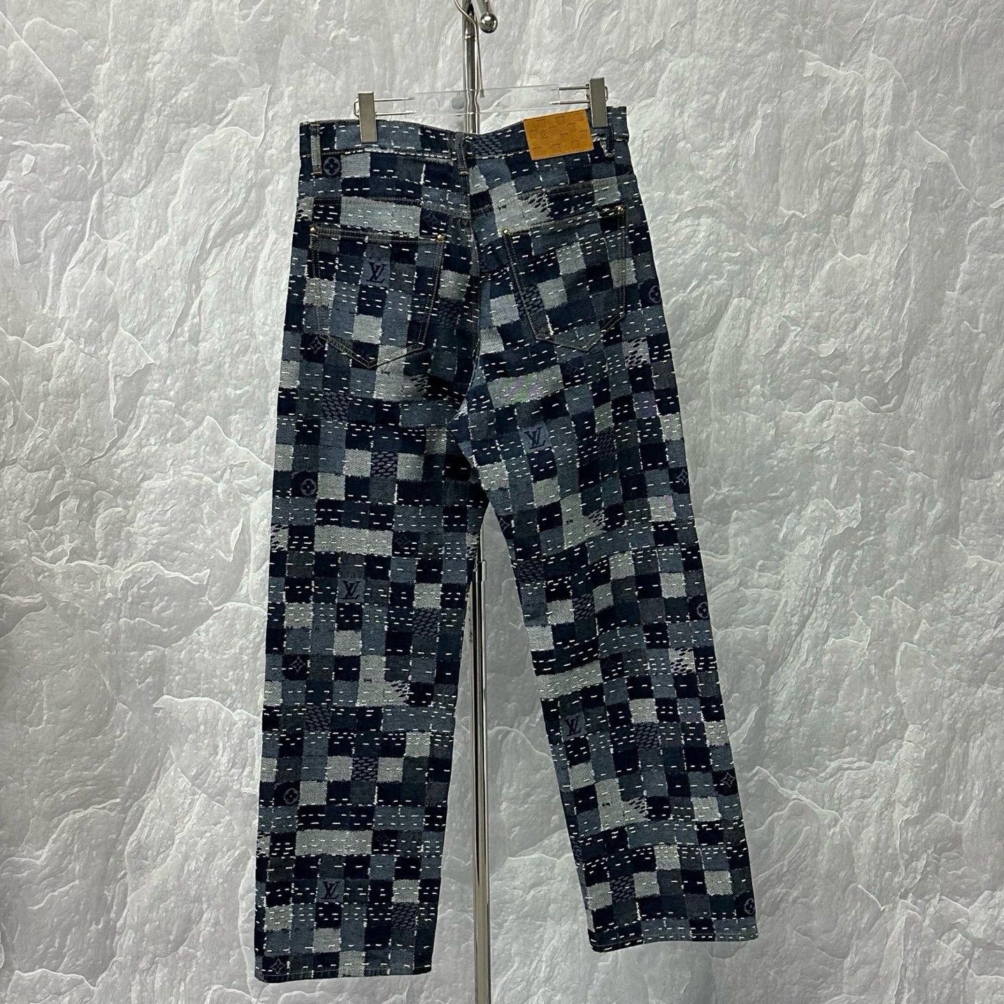 Louis Vuitton Louis Vuitton Nigo Checkered Embroidered Denim Pants Size US 30 / EU 46 - 2 Thumbnail