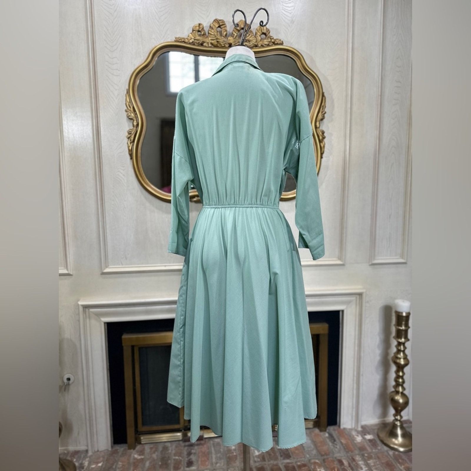 Vintage Vintage 80s Mint Green Dress – The American Shirt Dress Size S / US 4 / IT 40 - 3 Thumbnail