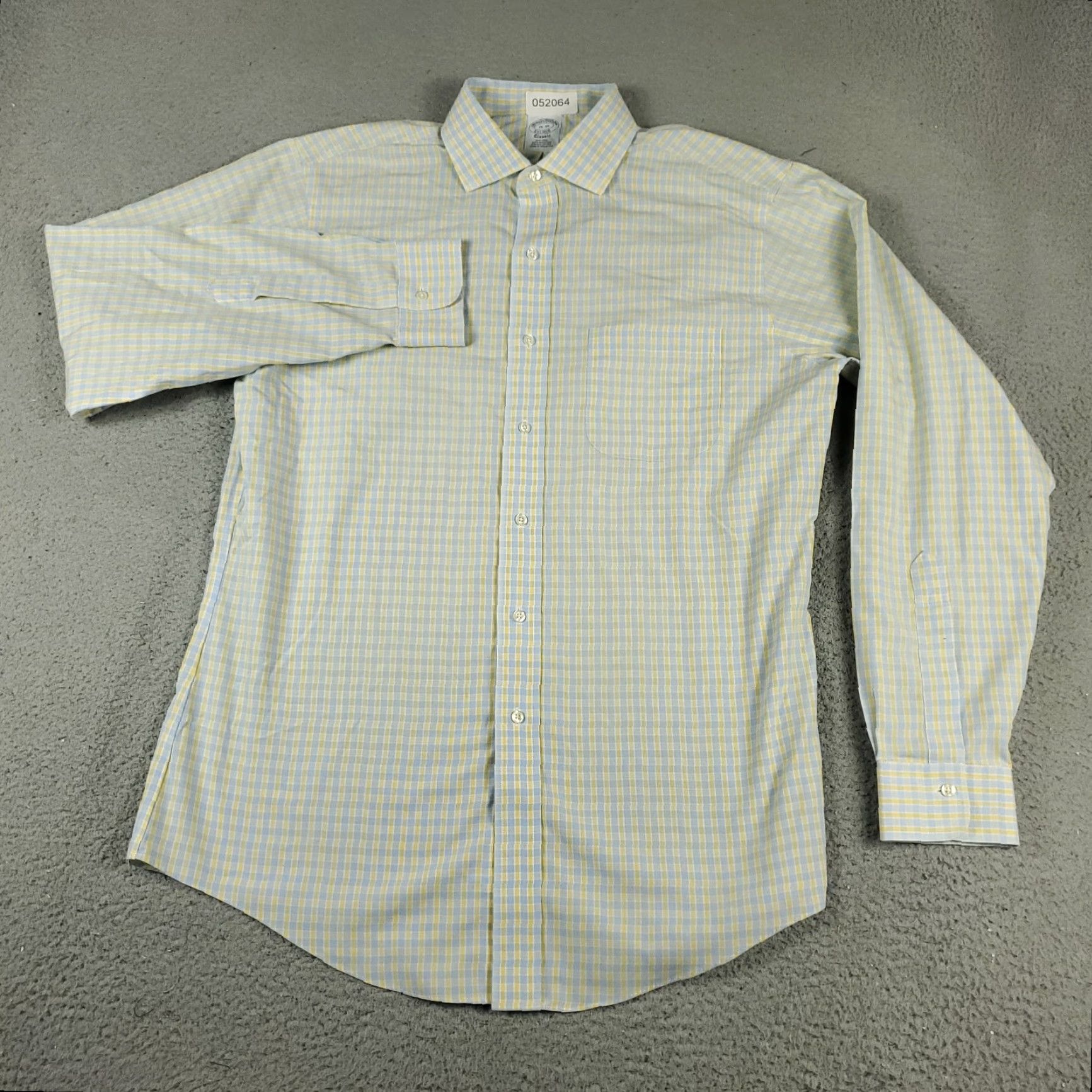 Brooks Brothers Brooks Brothers Dress Shirt Mens Size 16 Long Sleeve Blue Yellow Plaid Button Up Modern Classic Size 42R - 2 Thumbnail