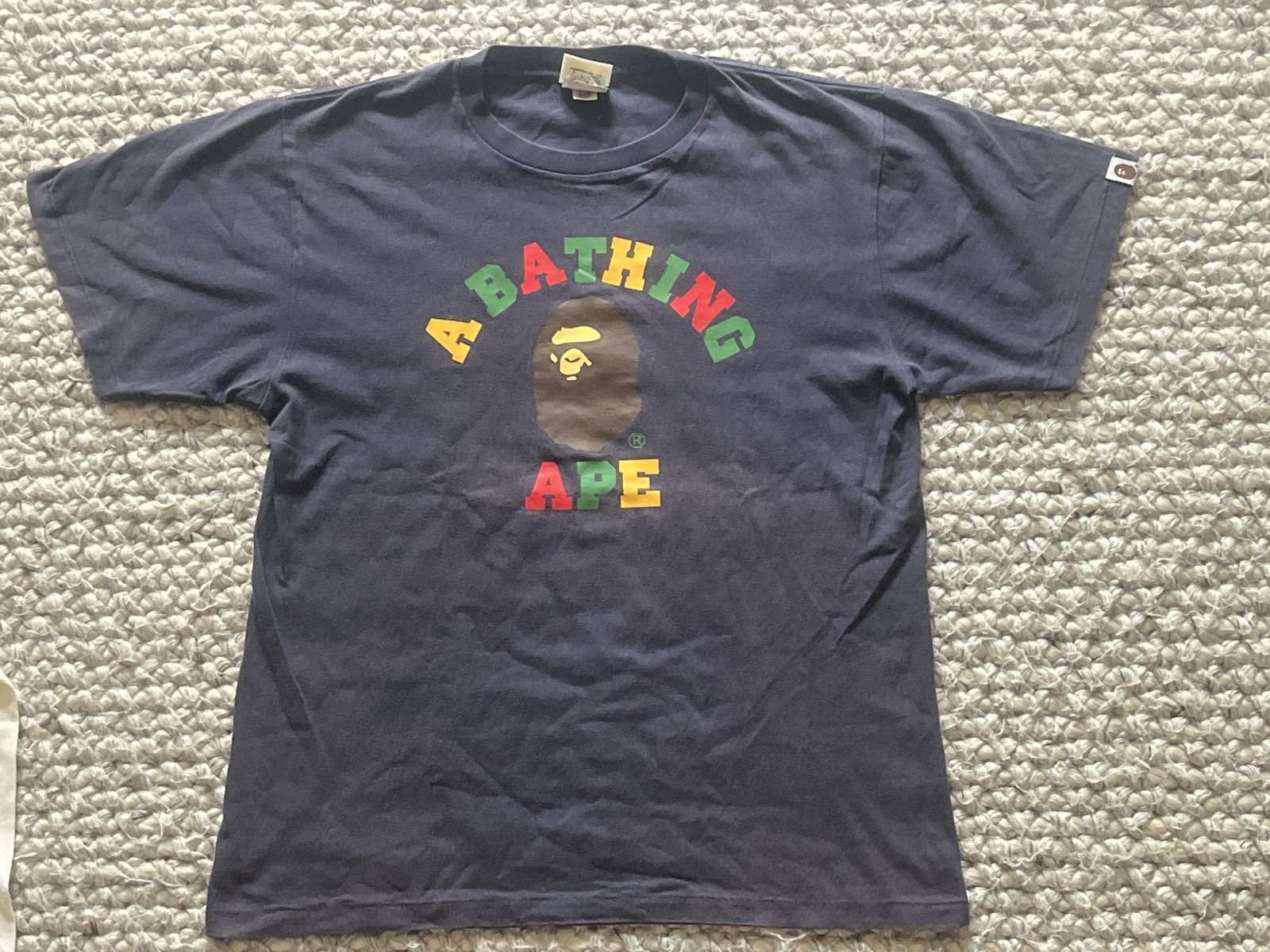 Bape BAPE Multi Color Rasta College Logo Tee Blue Size US L / EU 52-54 / 3 - 1 Thumbnail